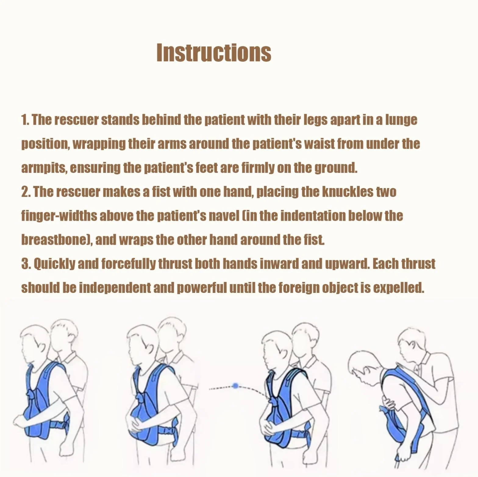 Chaleco de entrenamiento para la maniobra de Heimlich para adultos. Simulación de obstrucción de las vías respiratorias por RCP. Chaleco para primeros auxilios A
