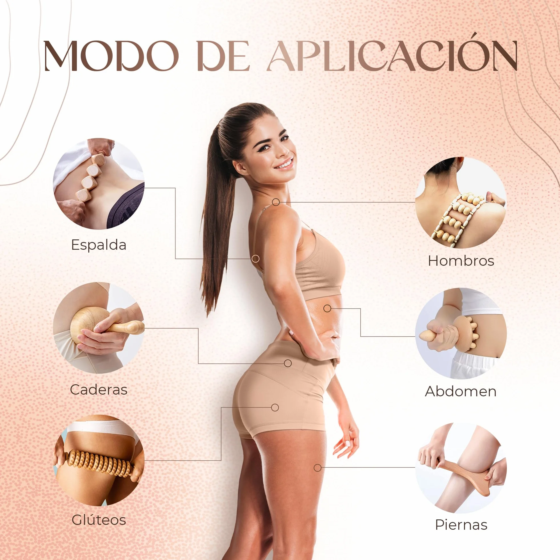 Ezero Maderoterapia Kit Maderoterapia Corporal 6 Piezas - Masajeador Anticelulitico, Rodillo Masaje Muscular, Ventosa Celulitis, Masajeador Celulitis Piernas Y Gluteos