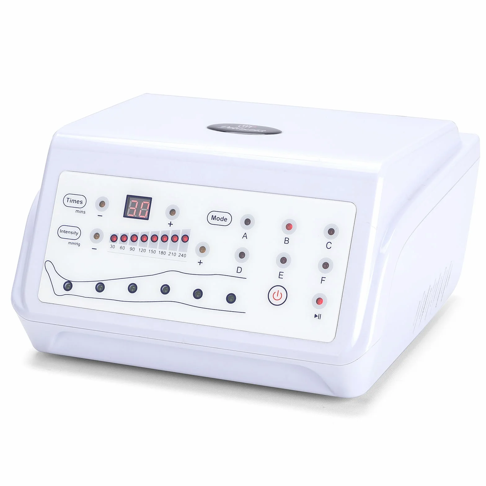 Presoterapia masaje 6 Cámaras - Masajeador Piernas, Brazo y Faja Abdominal, 6 Programas, 8 niveles de Intensidad Ajustable 30-240 mmHg