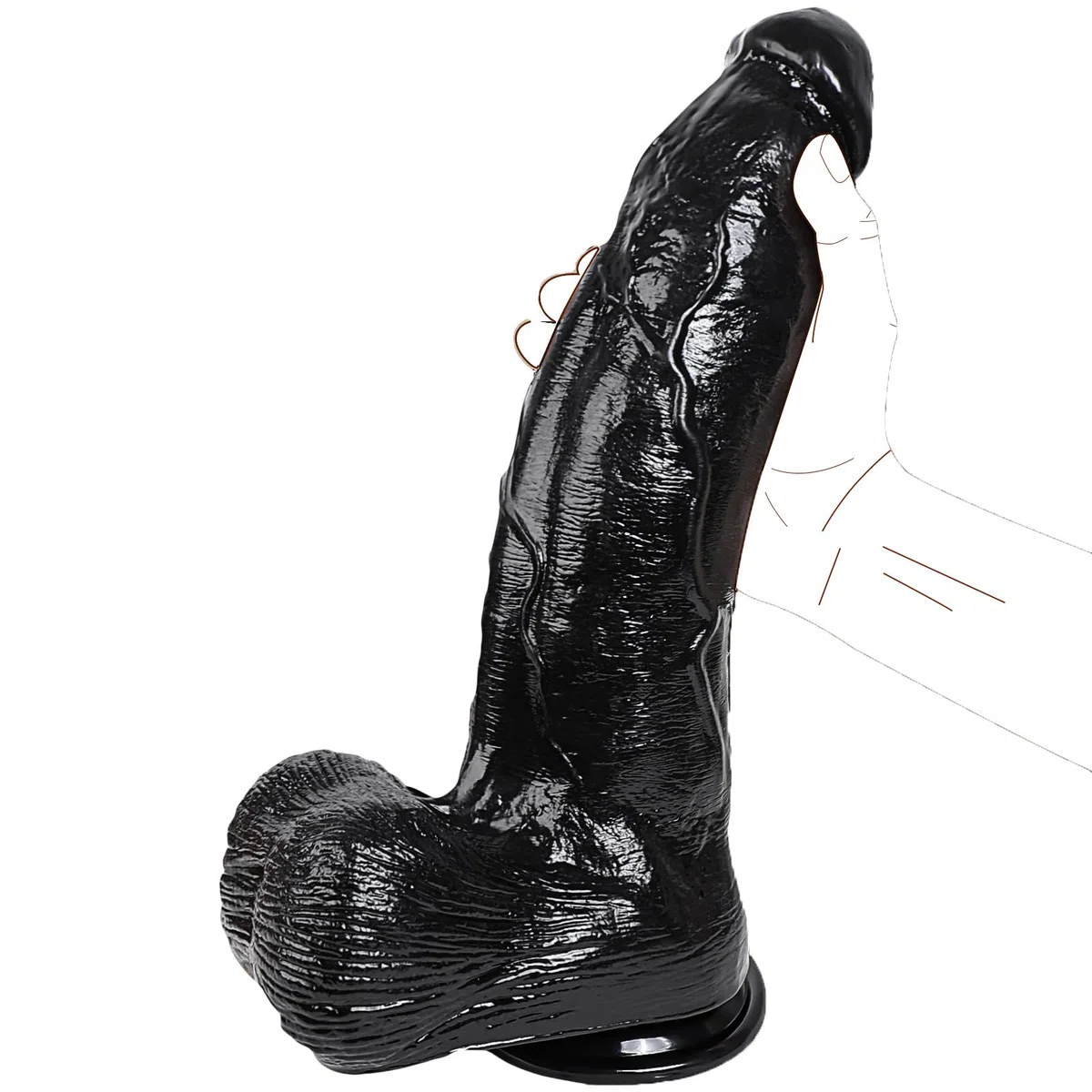32 cm Consolador XXL Gigante Realista y 7 cm de Ancho Diámetro, Consolador Gigante Negro con Ventosa Fuerte, Juguete Sexual Grueso y Grande para Adultos, Hombres y mujeres