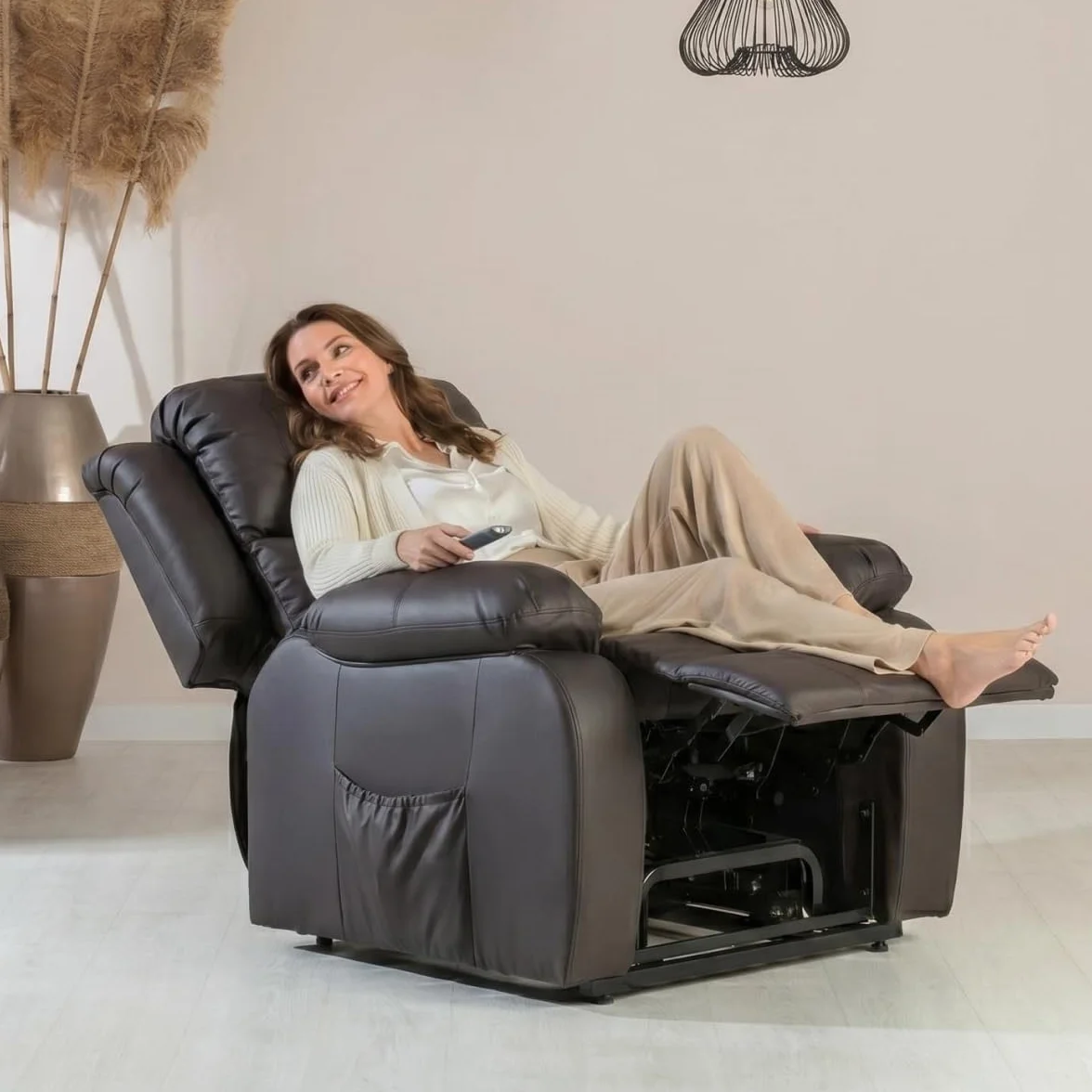 Sillón Relax Reclinable Eléctrico Trevi Choco 160º 10 Programas Calor Lumbar Masaje 4 Zonas Eco Piel PU