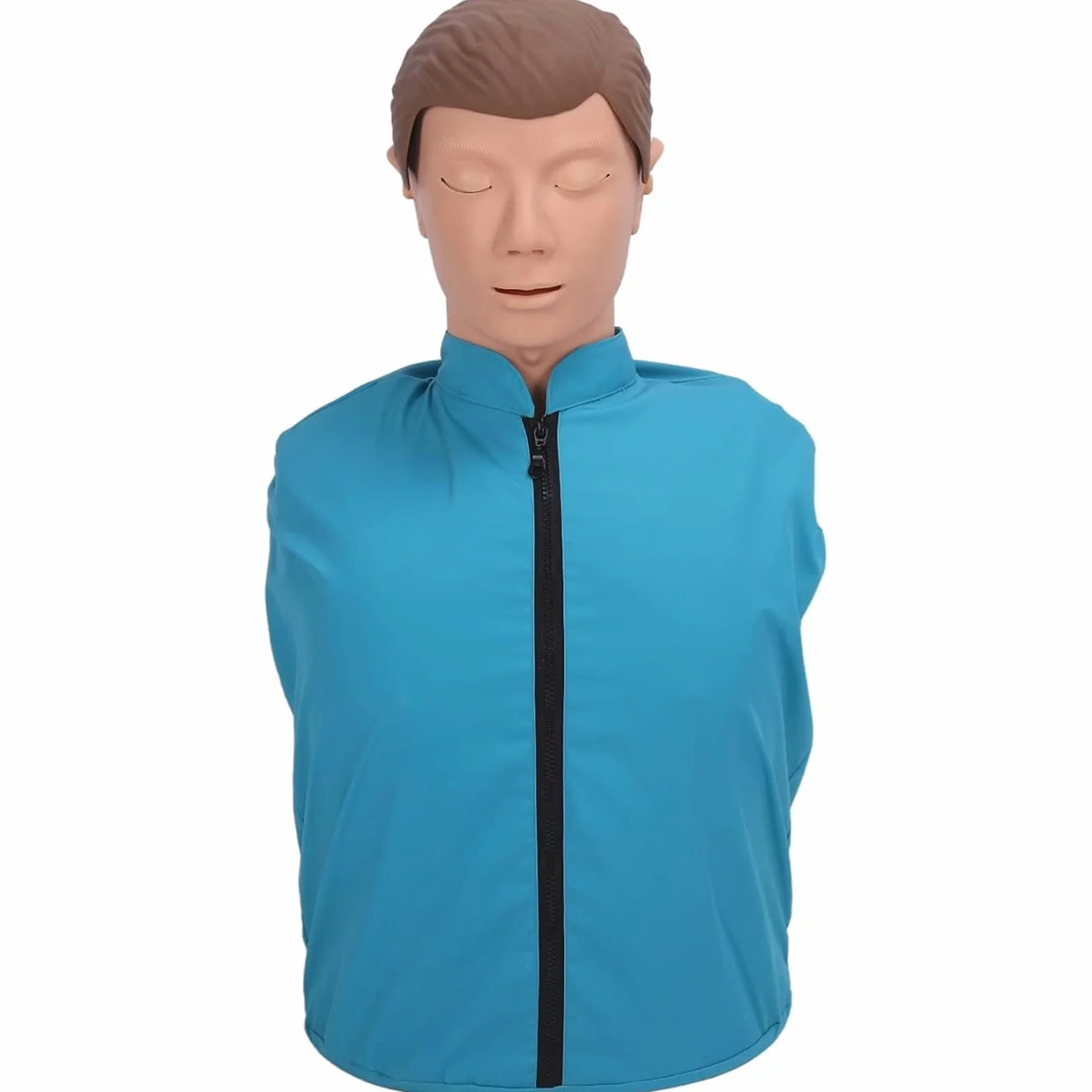 Maniquí de entrenamiento de RCP para adultos, medio cuerpo de goma, modelo humano de respiración artificial, simulador de reanimación cardiopulmonar, capacitación en primeros auxilios A