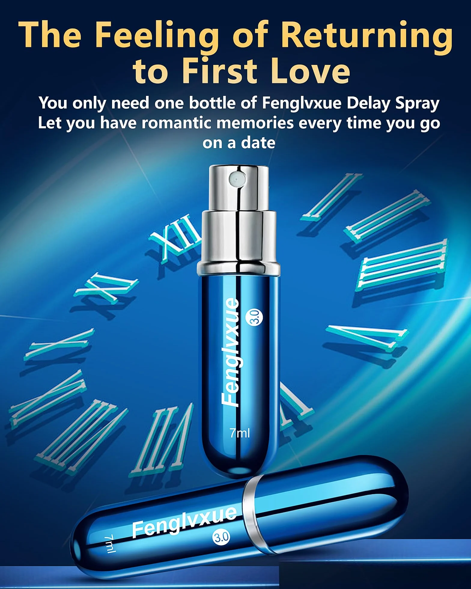 Spray Retardante para Hombres, Spray para Mejorar el Rendimiento y Durar Más Tiempo, tecnología de tercera generación 3.0, 0.24 oz (7 ml)