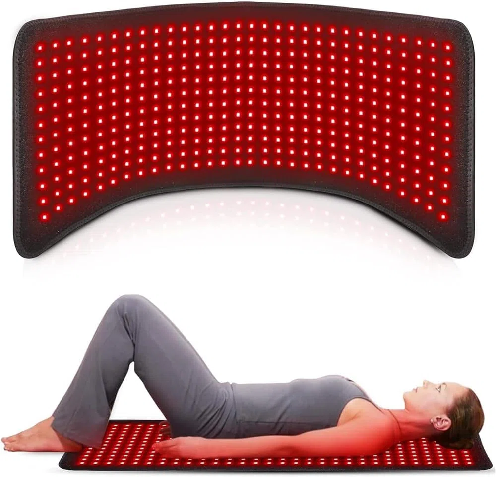 Esterilla de terapia de luz roja con 360 LED para el cuerpo,almohadilla envolvente grande para terapia de luz roja con luz infrarroja cercana de 660nm y 850nm,luz roja,tiempo y brillo ajustables