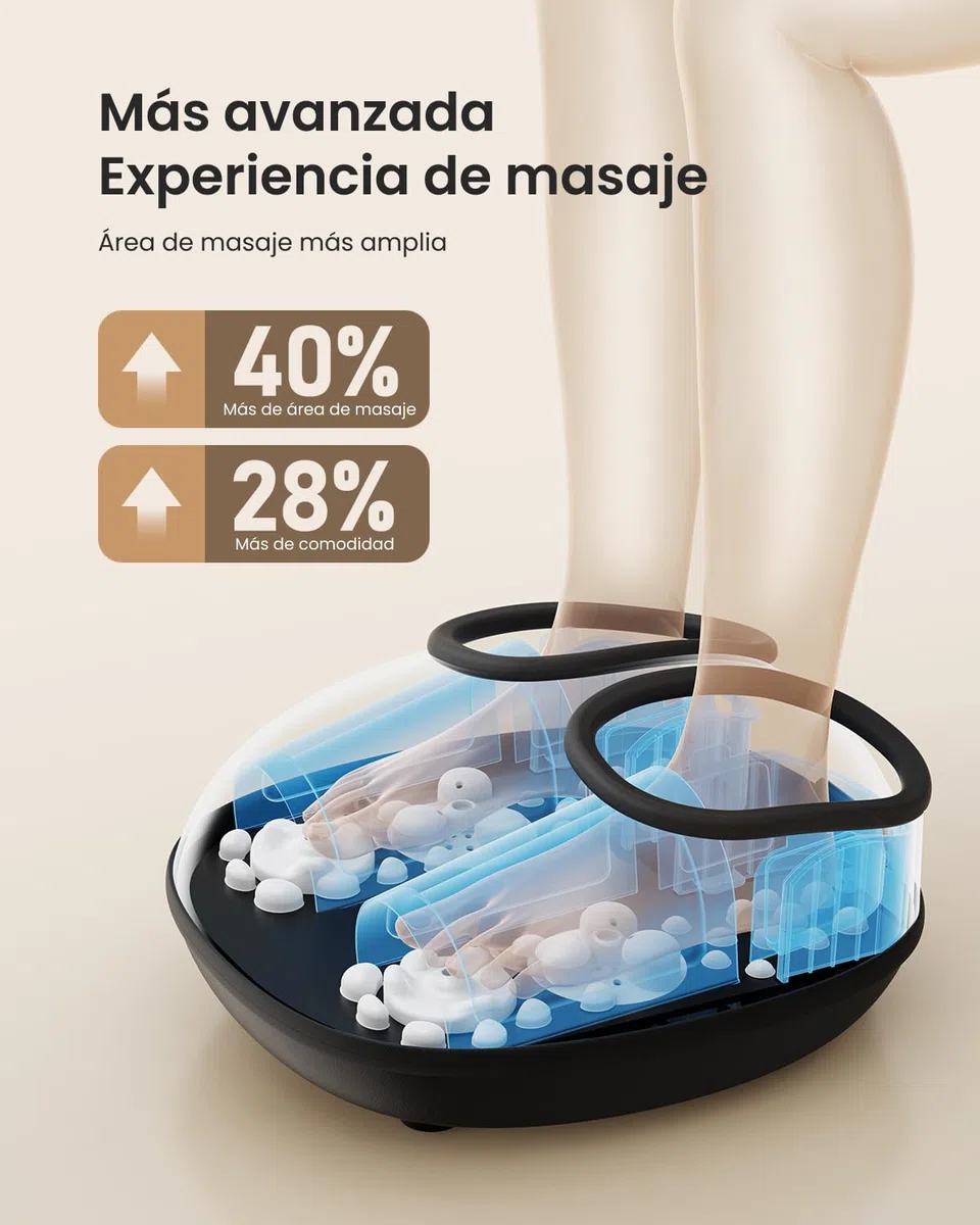 RENPHO Masajeador de Pies con Calor, Material Suave y Flexible, Masaje Shiatsu para Dedos y Arcos, 3 Niveles de Presión de Aire y 3 Niveles de Amasado, Ideal Como Regalo Para Hombres y Mujeres