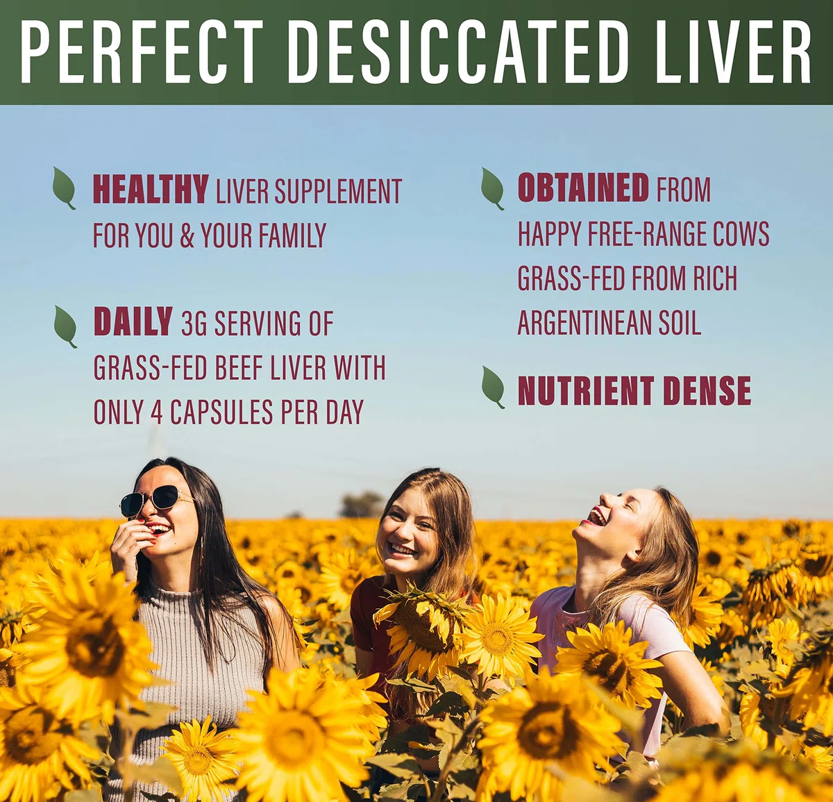 Perfect - Polvo de hígado desecado, 100% alimentado con pasto, suplementos de hígado de res natural argentino sin desengrasar, 180 gramos