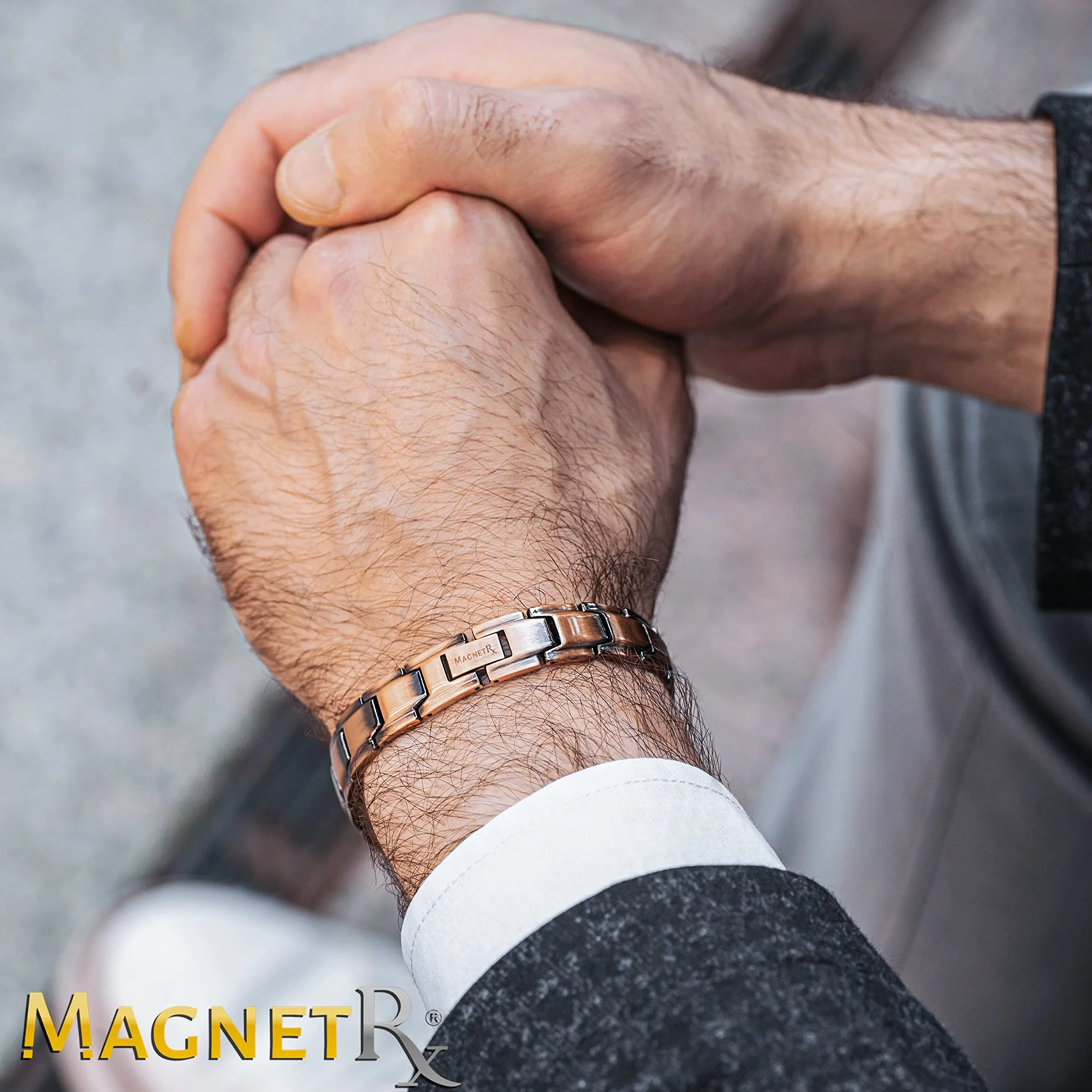 MagnetRX® Pulsera Cobre Hombre – Pulsera Magnética Hombre de Cobre Puro con Imanes para Magnetoterapia, Alivio de Artritis y Túnel Carpiano – Tamaño Ajustable con Herramienta Incluida – Modelo Leo