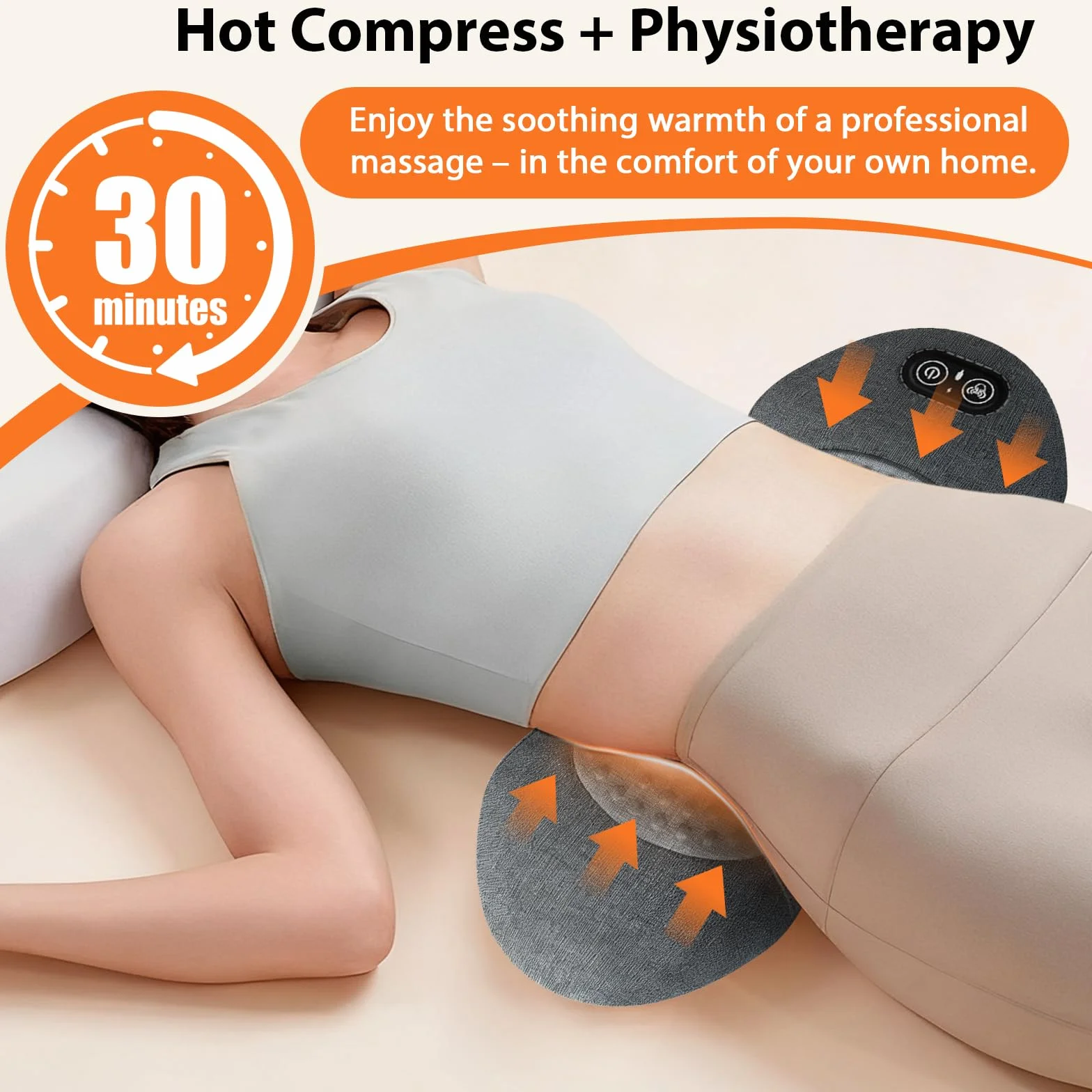 Masajeador lumbar eléctrico 3 en 1 con tracción, vibración y calor