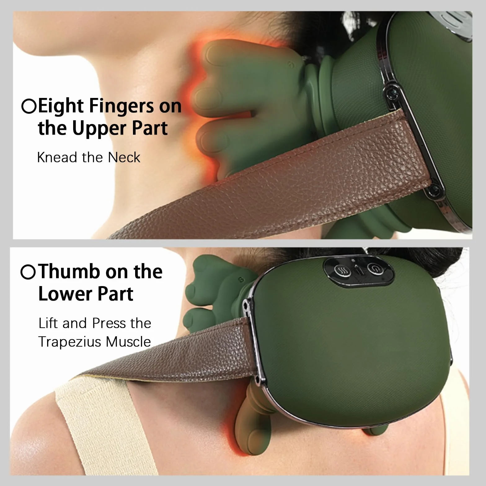 Masajeador Cervical y Espalda con Calor Shiatsu Portátil para Cuello y Hombros