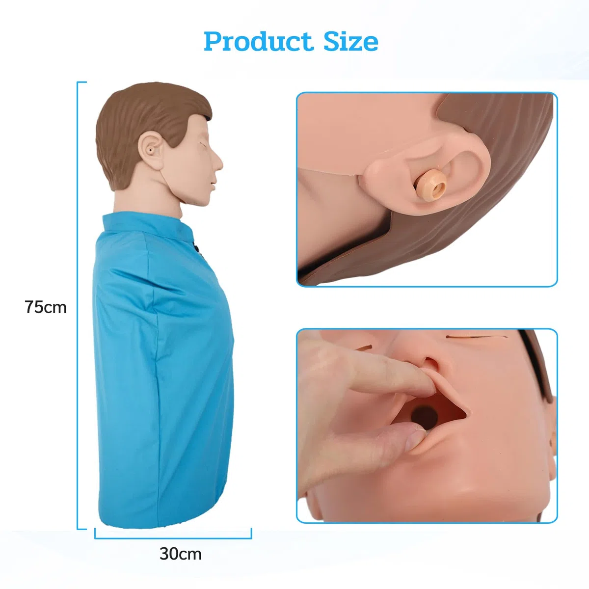 Maniquí de Entrenamiento Rcp Adultos de Medio Cuerpo, Maniquí de RCP para Reanimación, Maniquí de Prácticas para Formación en Primeros Auxilios