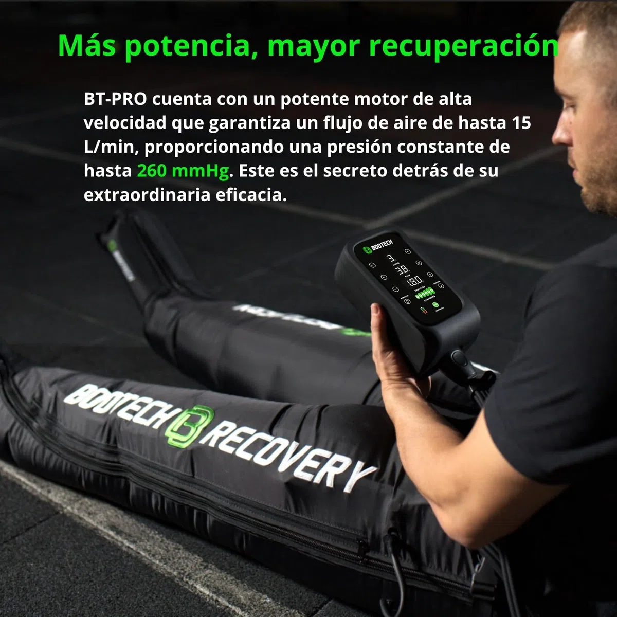 BOOTECH Pantalon de Presoterapia para Casa, Recargable Masajeador de Piernas Cansados con 6 Camaras, Mejora la Circulación, Recuperación Muscular Drenaje Linfático Celulits