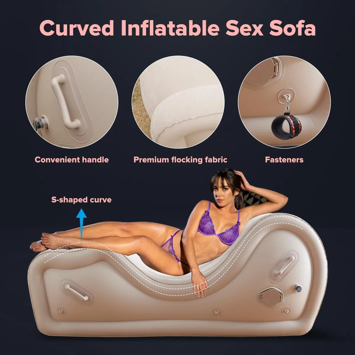 Sofá de muebles sexuales con bomba de aire automática, silla de sofá sexual para posición de punto G AidBDSM juguetes sexuales cojines inflables para pareja posición sexual rampas multifuncionales