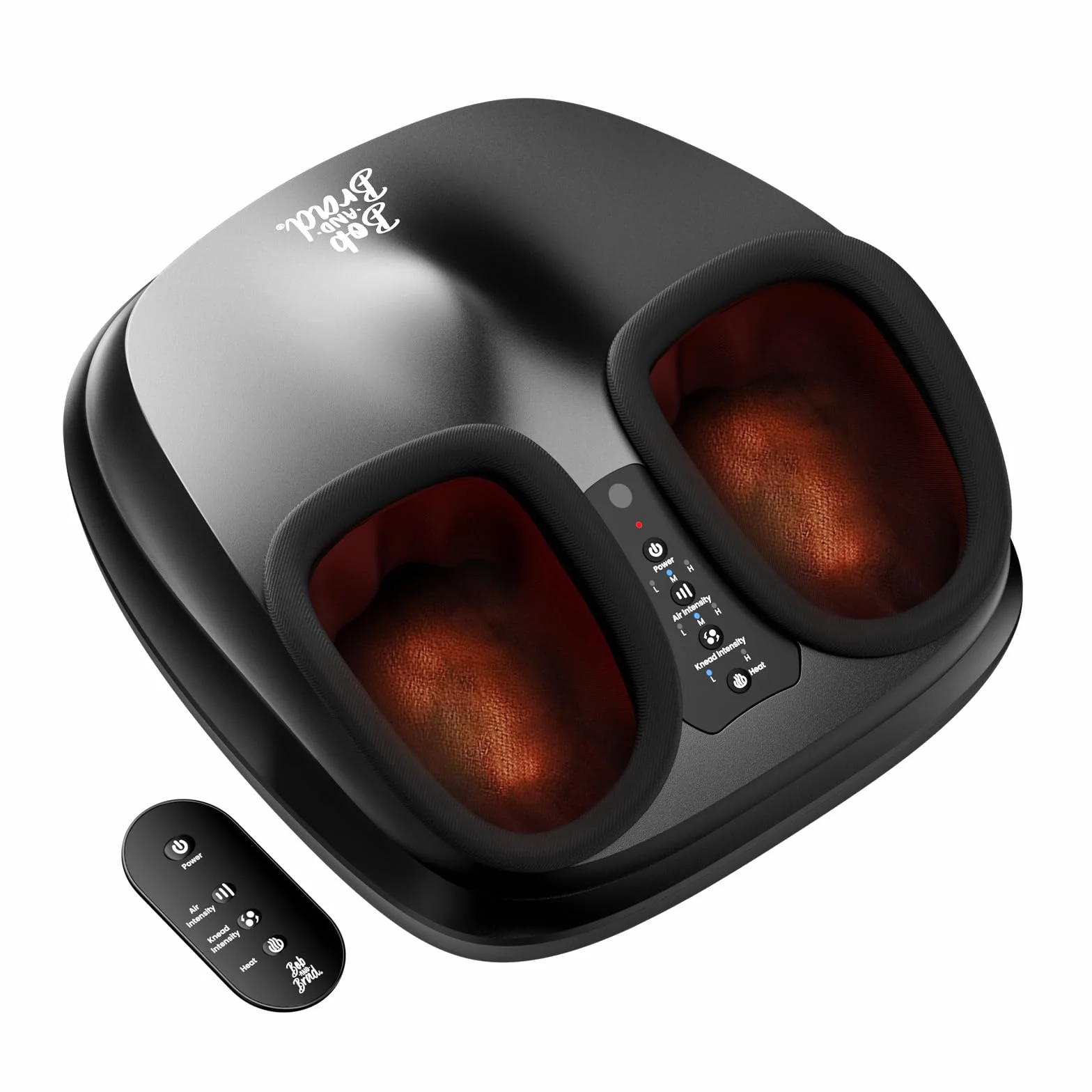 Bob and Brad Masajeador de pies con Calor, Amasado, Compresión y Mando a Distancia, Masajeador de Pies Eléctrico para Fascitis Plantar, Regalos para Hombres y Mujeres