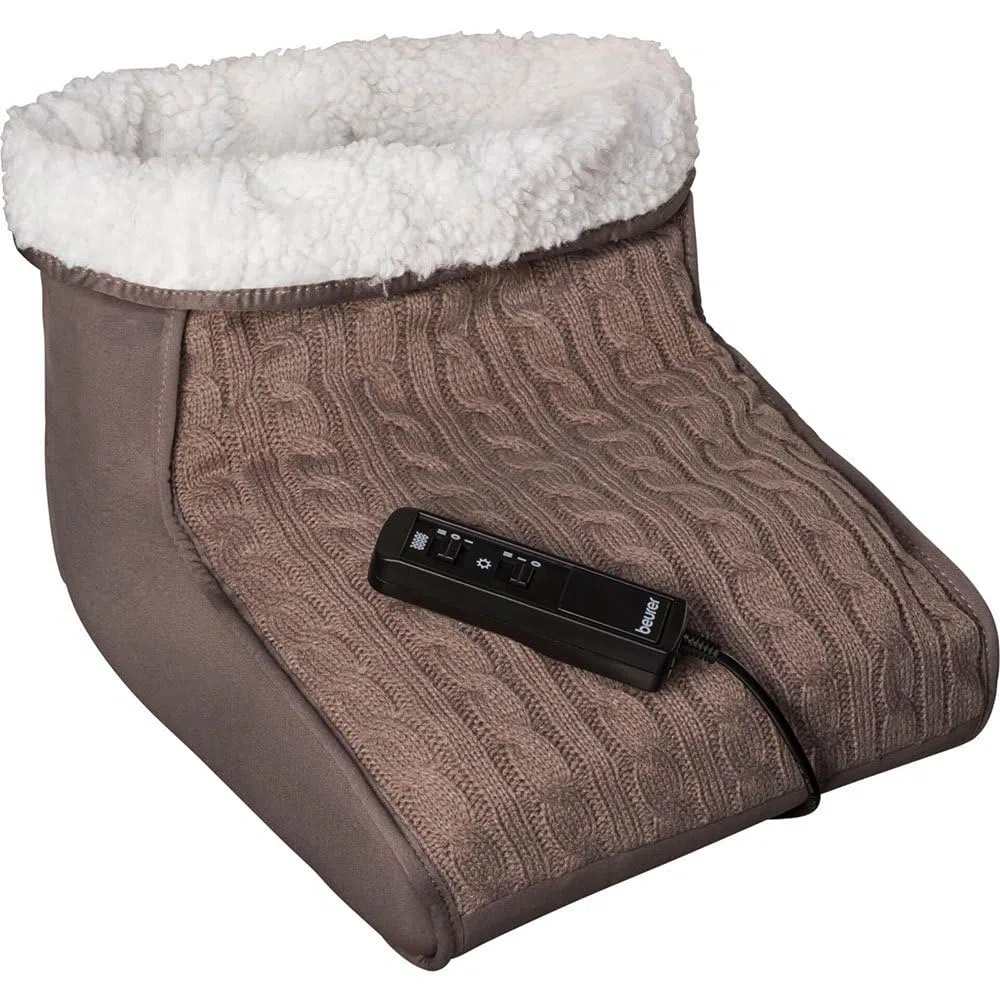 Beurer FWM 45 Calientapiés eléctrico con función de masaje, calor y relajación para pies estresados; con suave forro de peluche