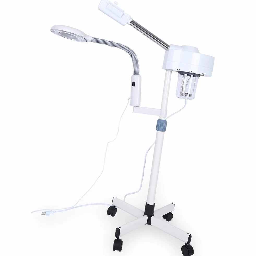 Vaporizador Facial 2 en 1 LED Lámpara de Aumento Sauna Facial Máquina de Vapores Humidificador Spa Belleza Profunda