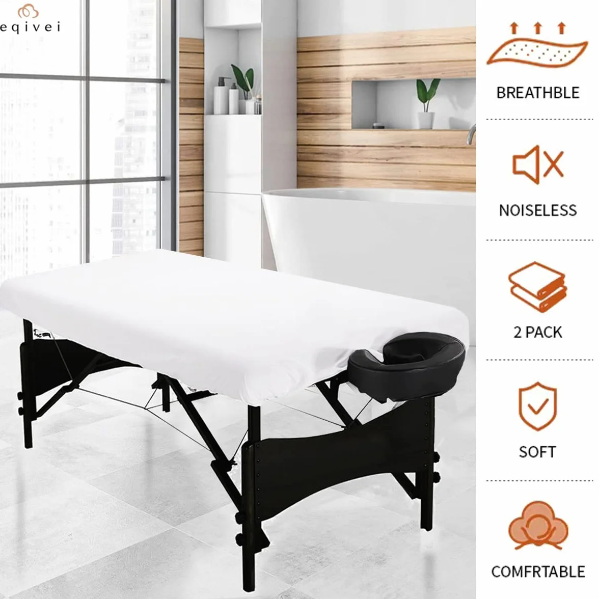 eqivei 2pcs Funda para Camilla de Masaje, 80 x 190cm Impermeable Funda de Cama de Masaje, Lavable Funda para Mesas de Cosméticos y Bancos de Terapia