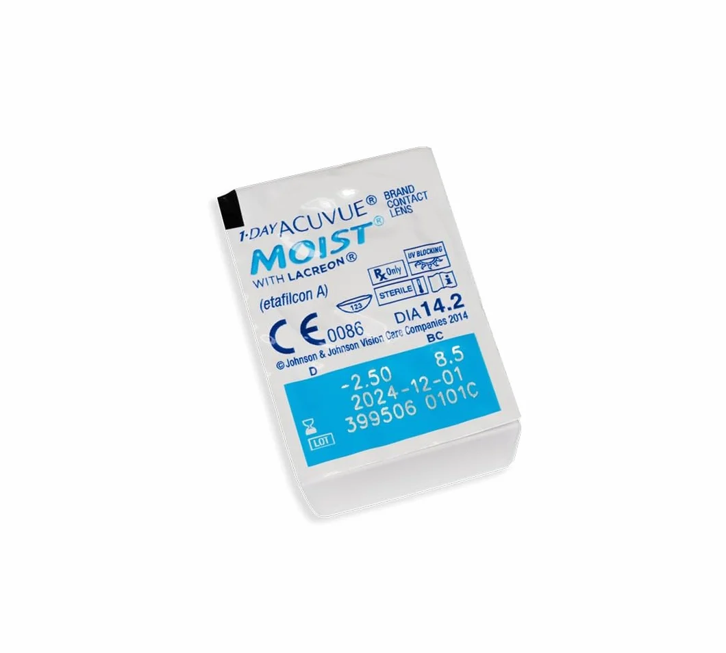 Acuvue 1-DAY ACUVUE MOIST Lentes de Contacto Reemplazo Diario Protección UV 90 lentes -3.75 8.5