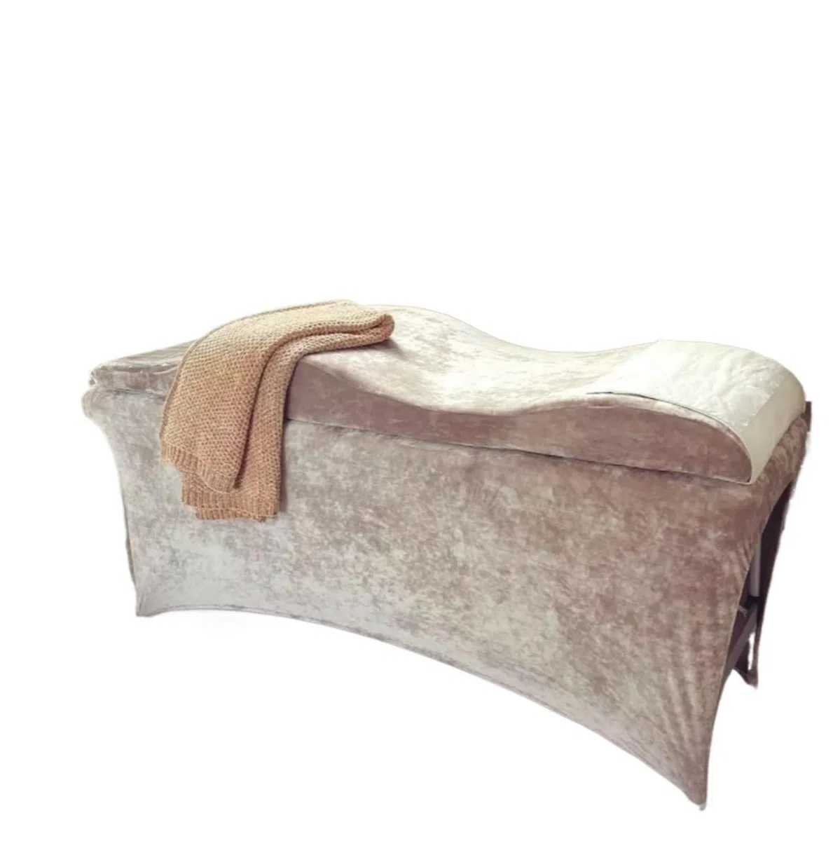 Topper De Colchón Curvado Cama de masajes con extensión pestañas Curvada for salón Belleza, colchón Terciopelo for(Plastic Cover)