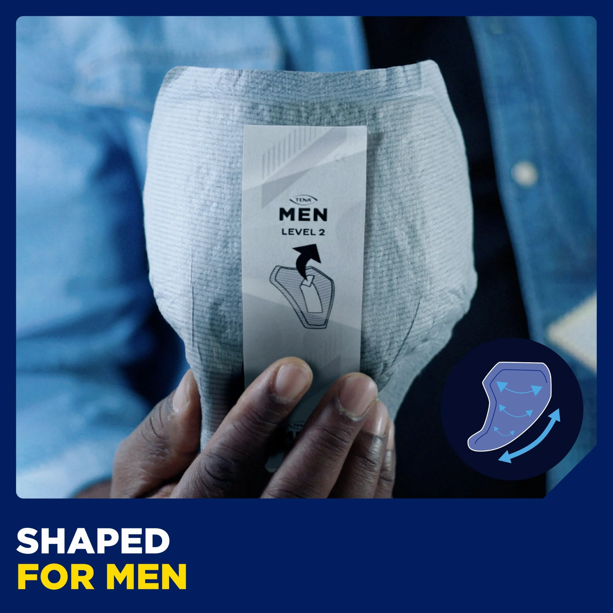 Tena Protector absorbente Active Fit para hombre, nivel 3, 6 paquetes de 16 (96 unidades)