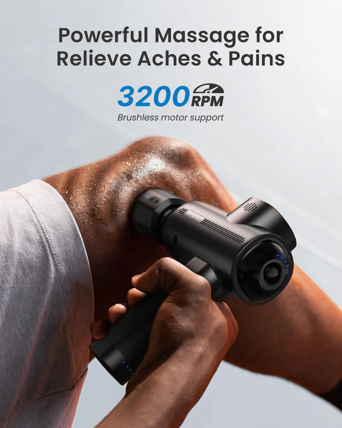 RENPHO Pistola de Masaje Muscular Calor y Frío, Masajeador de Tejido Profundo 3200 rpm