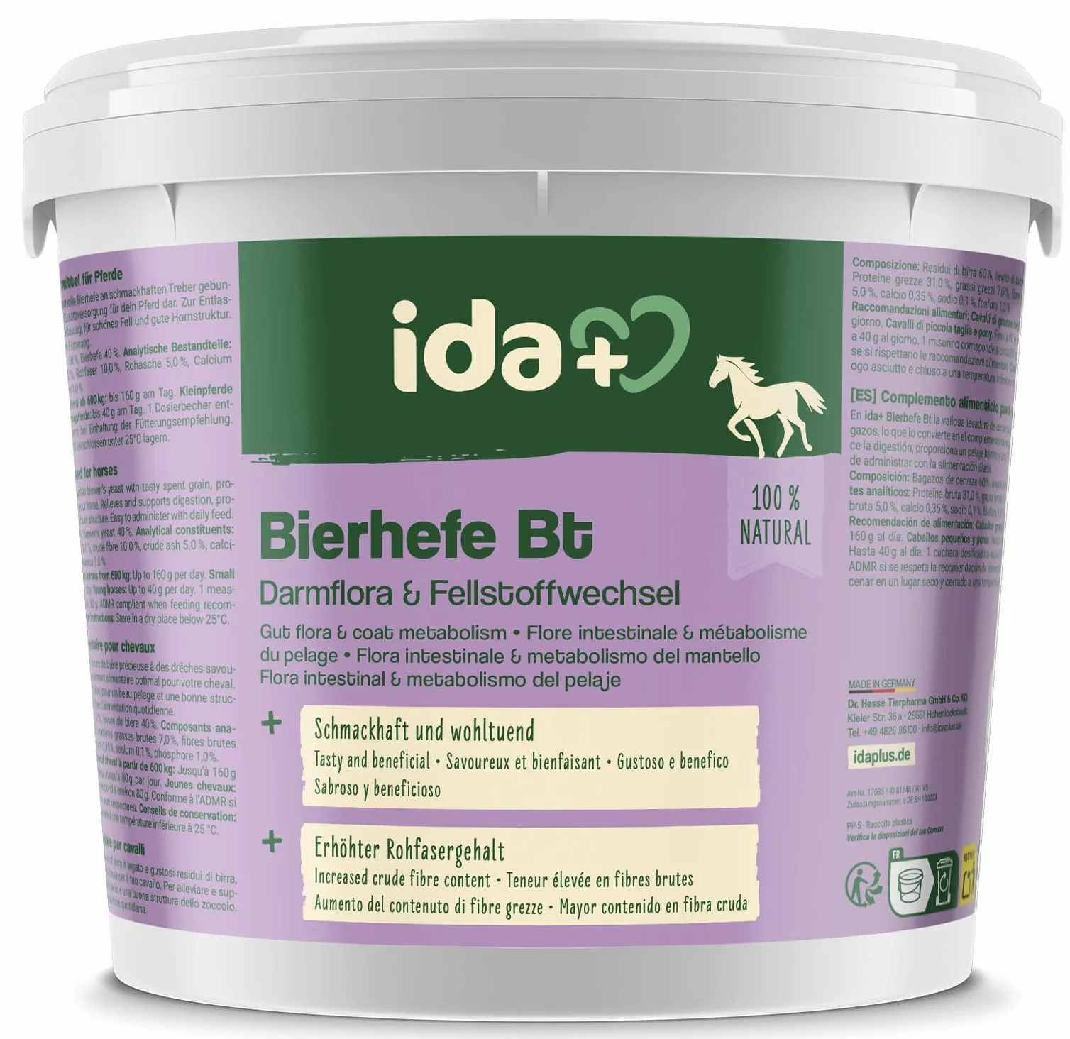 Ida Plus - Levadura de cerveza Bt - 6 kg - Complemento alimenticio para caballos y ponis - para un pelo brillante y una piel fuerte - Apoya la digestión y la flora intestinal - Rico en vitaminas B