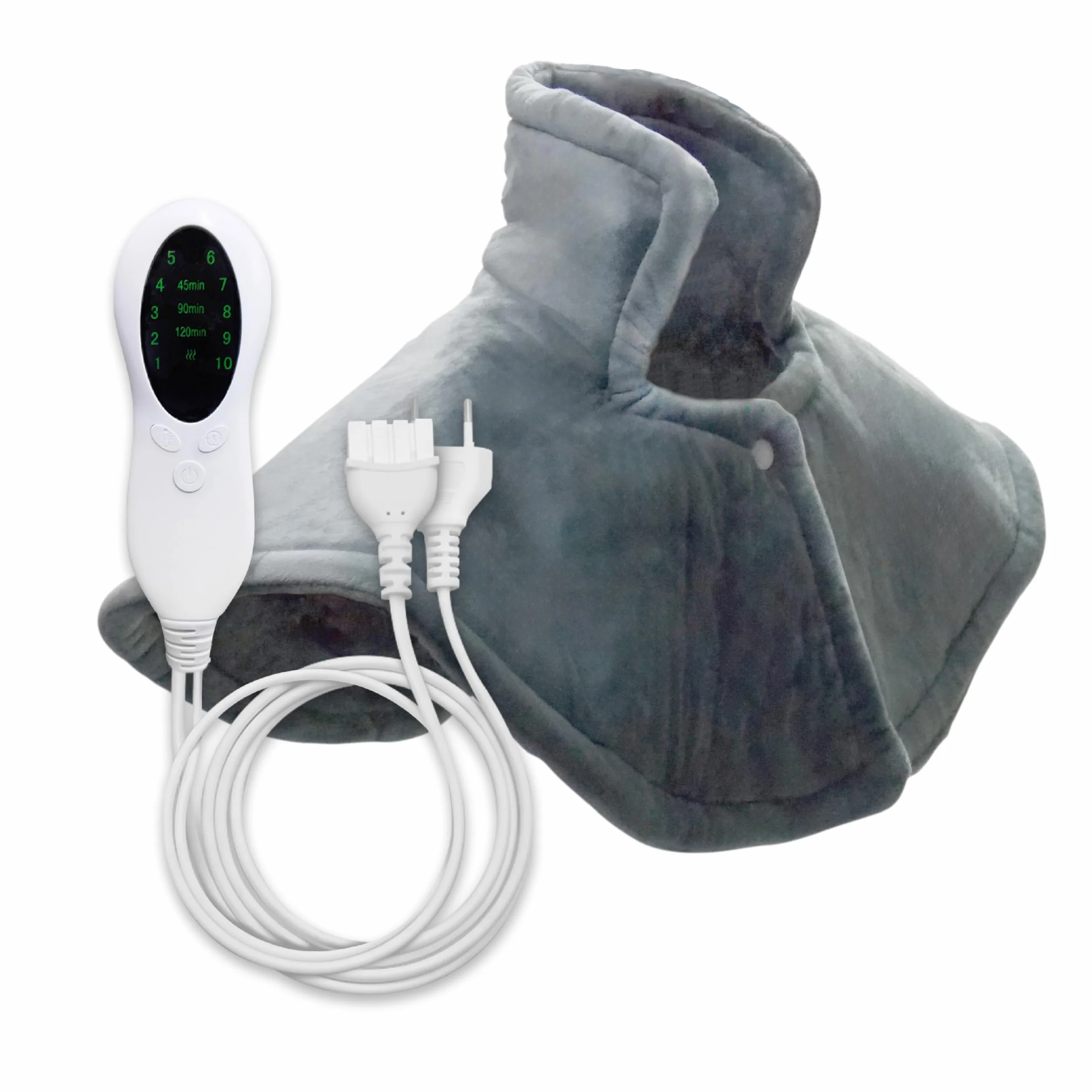 LED ATOMANT Almohadilla Termica Electrica Cervical para Cuello y Hombros 60x35cm, 10 Niveles de Calor, Temporizador y Apagado Automático, Tejido Ultrasuave de Poliester, Lavable a Maquina