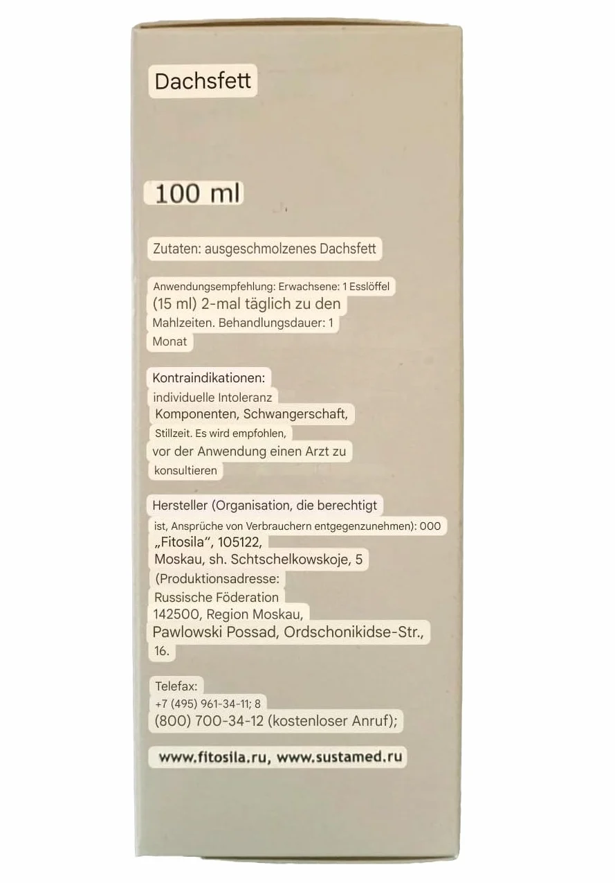 Grasa de Tejón y Marmota 100 ml