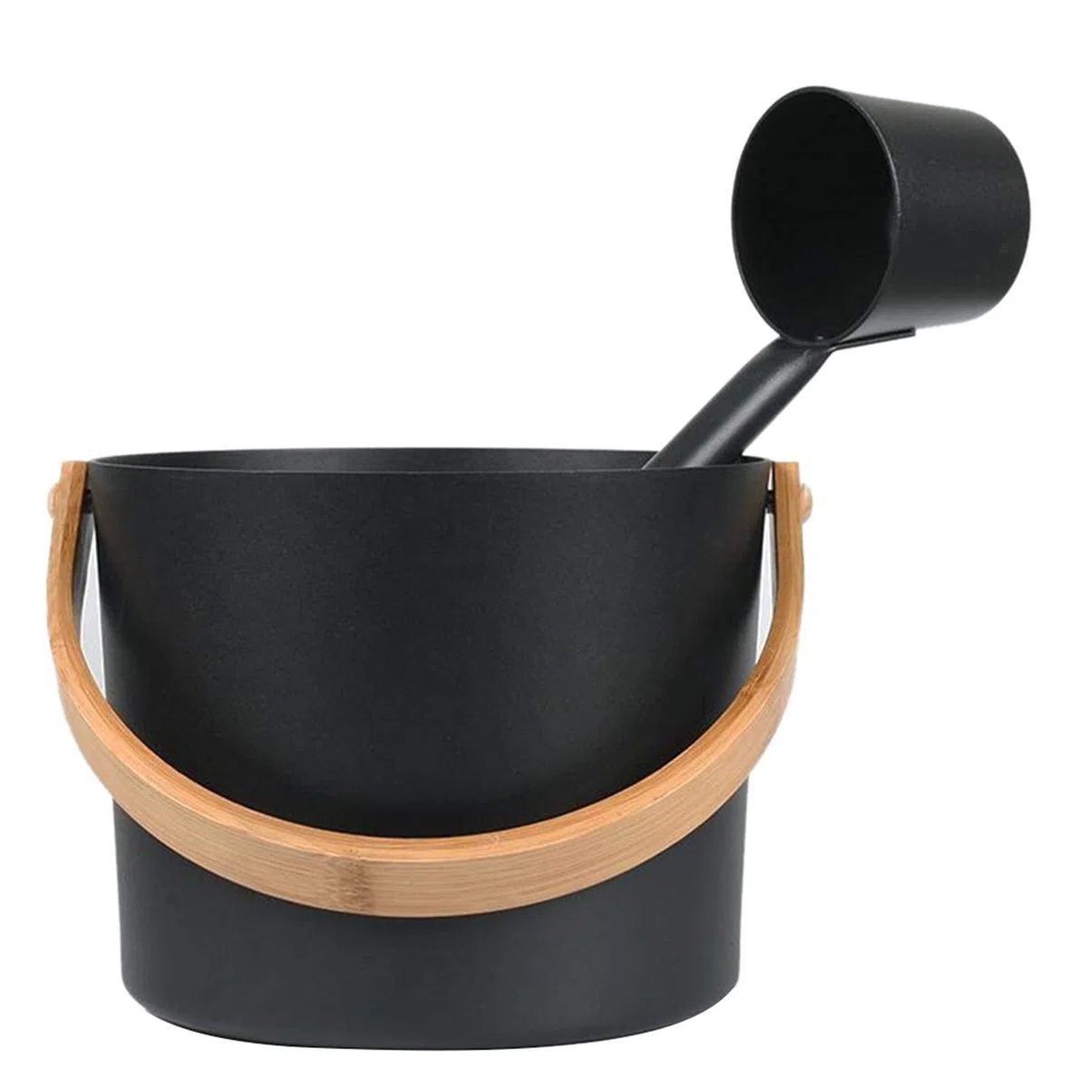 Seatechlogy Cubo para sauna con cucharón de aluminio, 7 litros, cubo de sauna