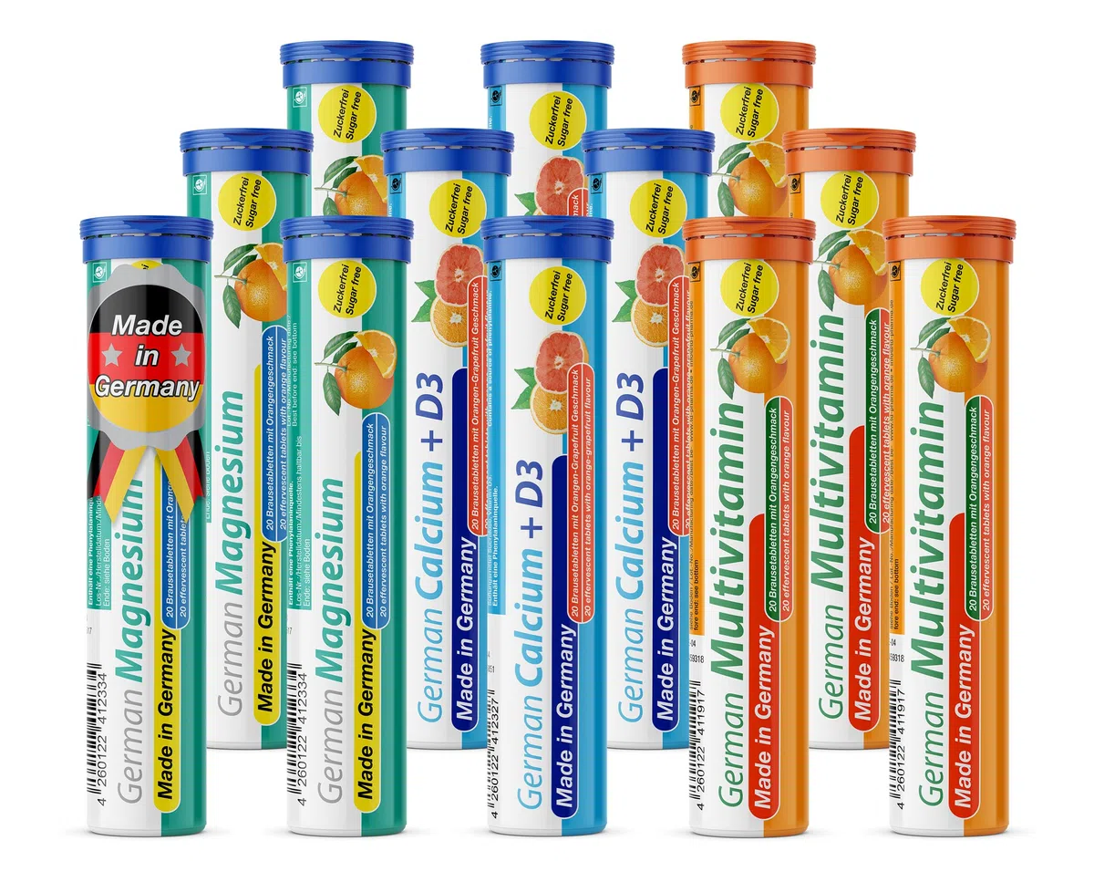 T&D German Elektrolyt Mix 240 pastillas efervescentes sabor naranja magnesio calcio sin azúcar