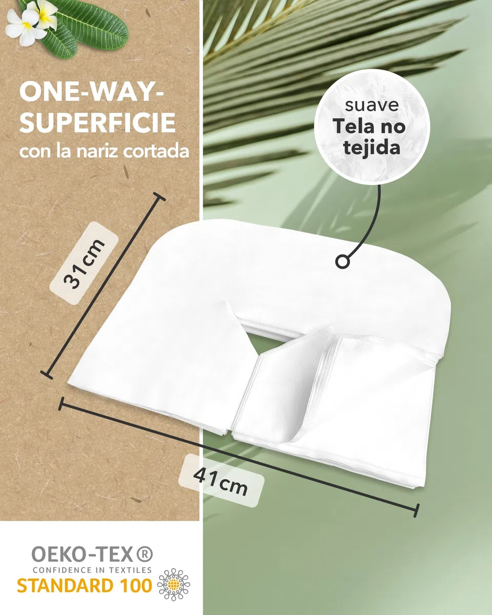 ZEN - 1000x fundas desechables reposacabezas - Fundas desechables para reposacabezas de textil no tejido en camillas de masaje, bancos de masaje y camillas de tratamiento - 41x31 cm