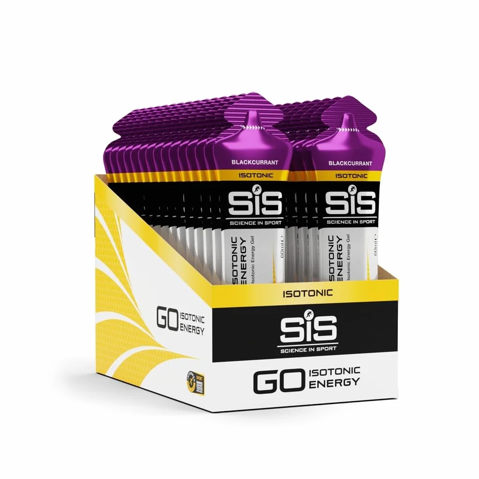Science in Sport GO Isotonic Energy Gel Grosella negra 30x60ml Vegano 22g carbohidratos