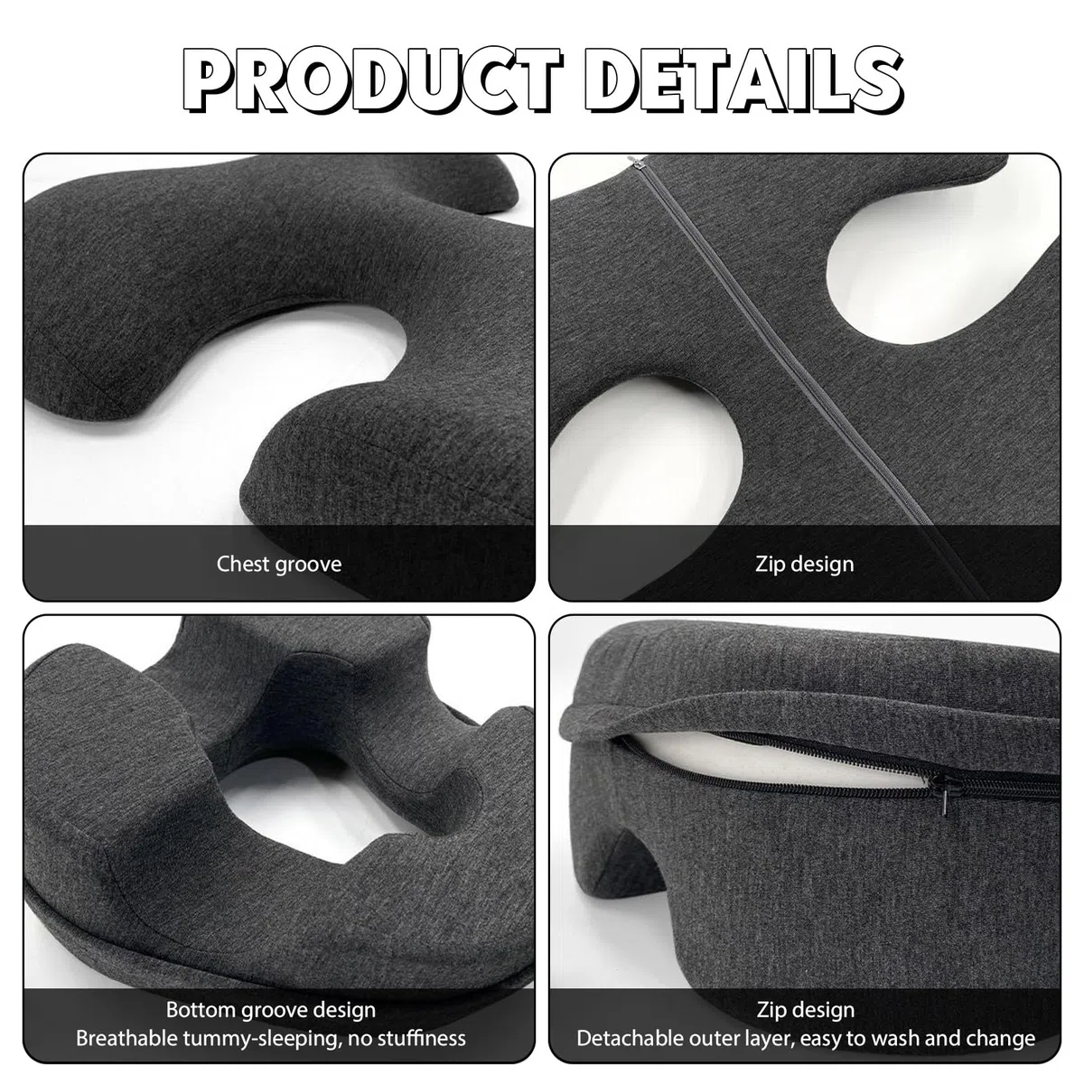 Juego de cojín de Masaje para el Pecho y el Rostro, cojín de Masaje con Agujero para la Cabeza, Suave y cómodo, Soporte para el Pecho, para Cama, salón, hogar, Dormitorio