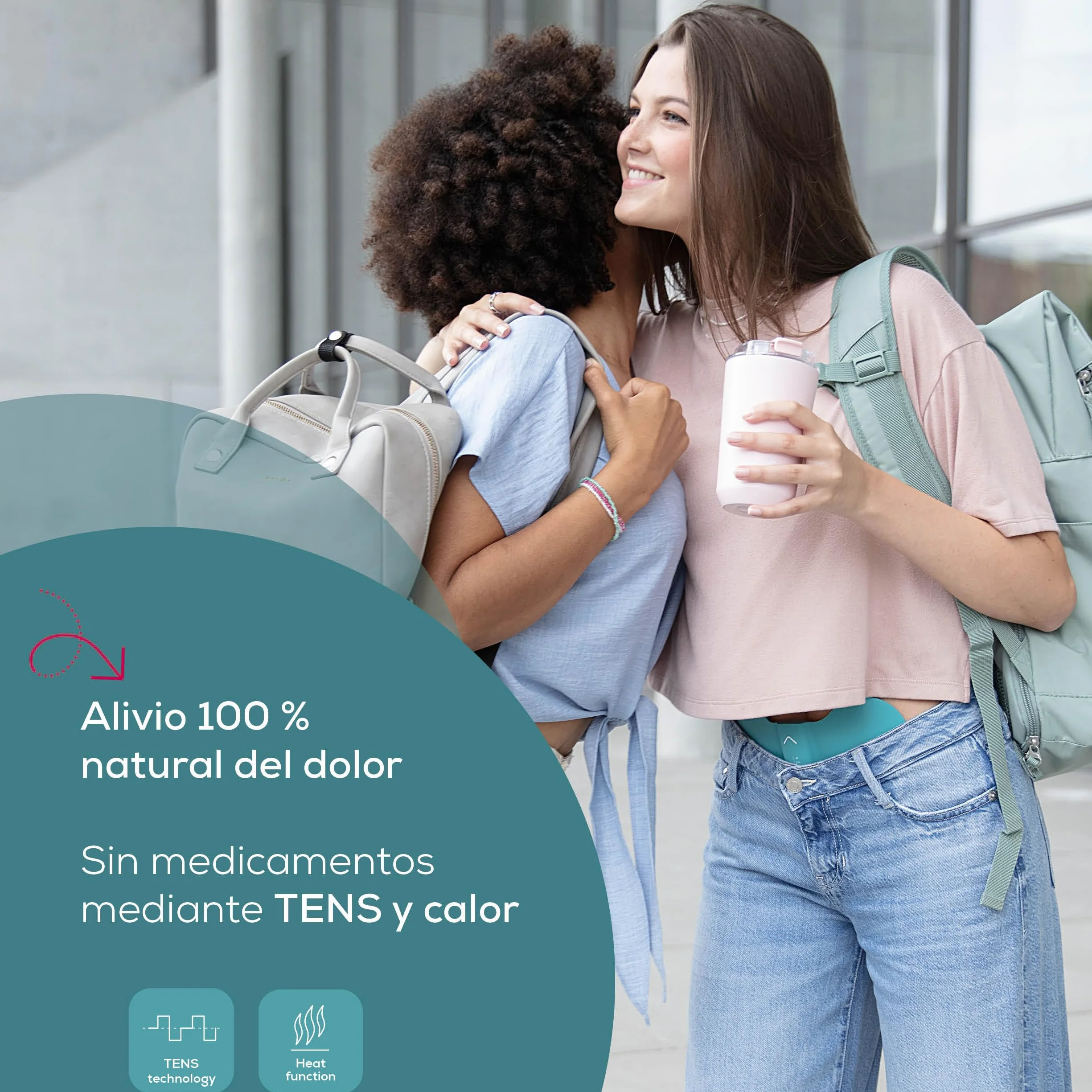Beurer EM 55 Menstrual Relax+ TENS calor batería recargable dolor menstrual endometriosis turquesa