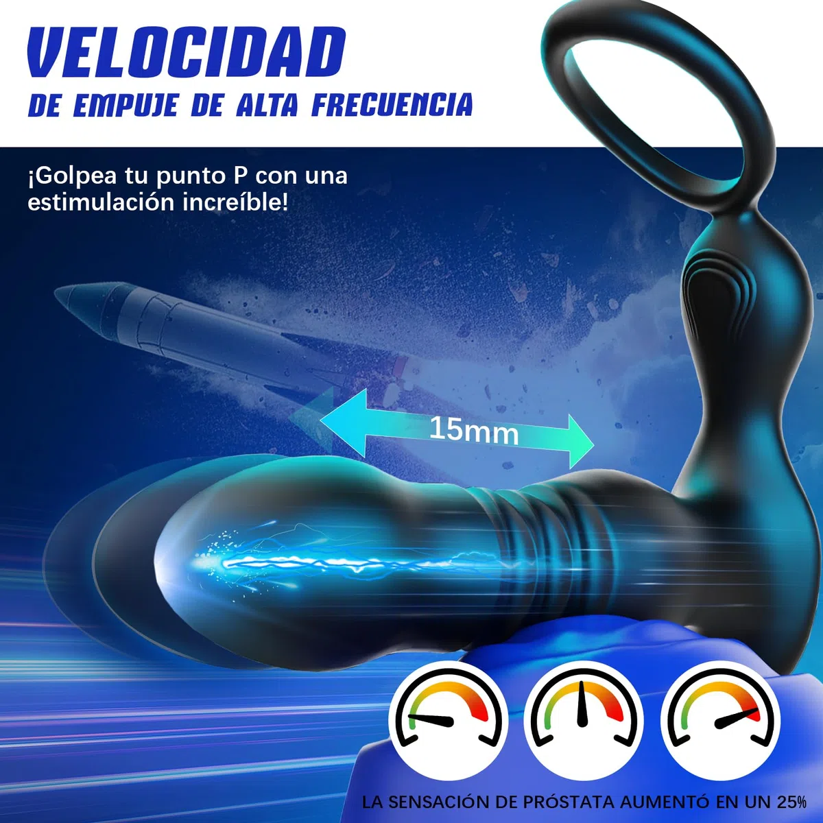 Vibrador Anal Juguetes Sexuales, AI-Chat Plug Anal Estimulador Prostata con Anillo Vibrador Juguetes Eróticos Para Pareja Sexuales, Consoladores para Hombre con Vibración 7 * 7 Modos Vibradores Dildo