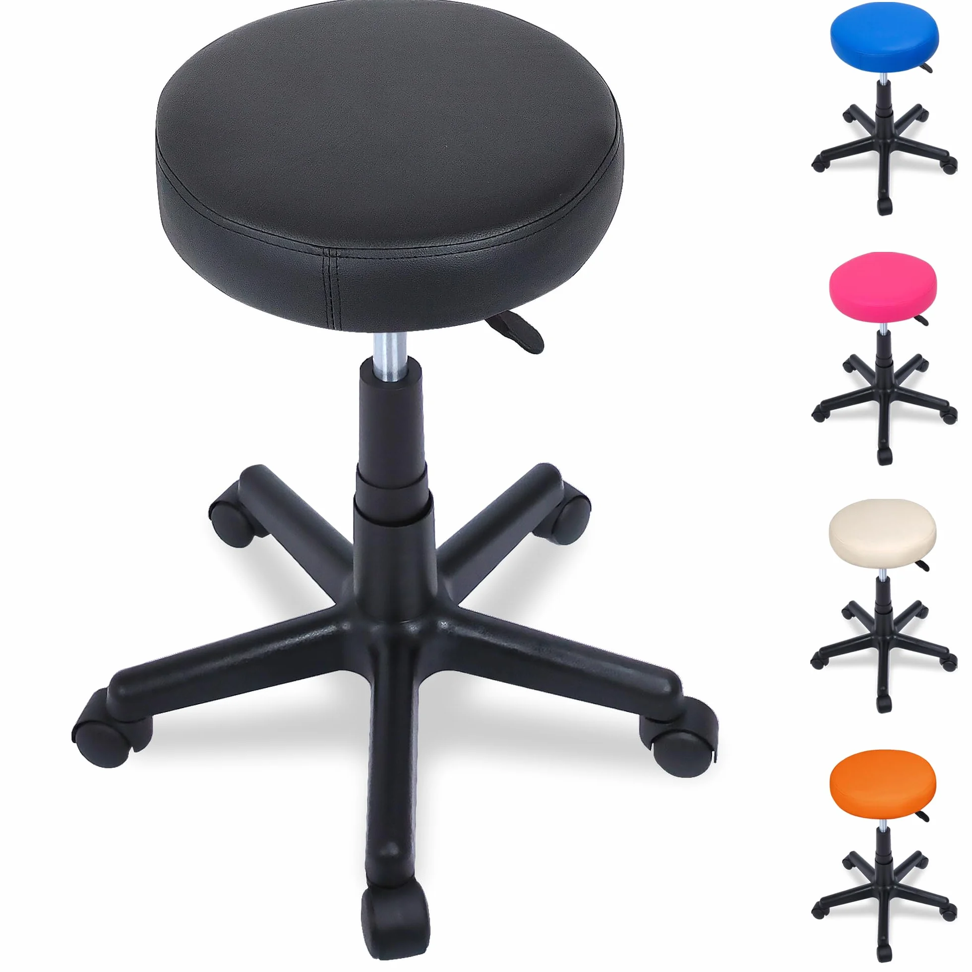 BELTOM® Taburete ERGONÓMICO Regulable MANICURA PEDICURA Silla CASA Studio Tatuaje Masaje - Negro