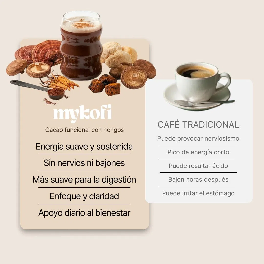 Cacao con Hongos Adaptógenos 7 en 1 – Melena de León, Cordyceps, Reishi, Chaga, Maitake, Ashwagandha y Maca – Energía Natural, Enfoque Mental y Bienestar Diario – 30 Raciones