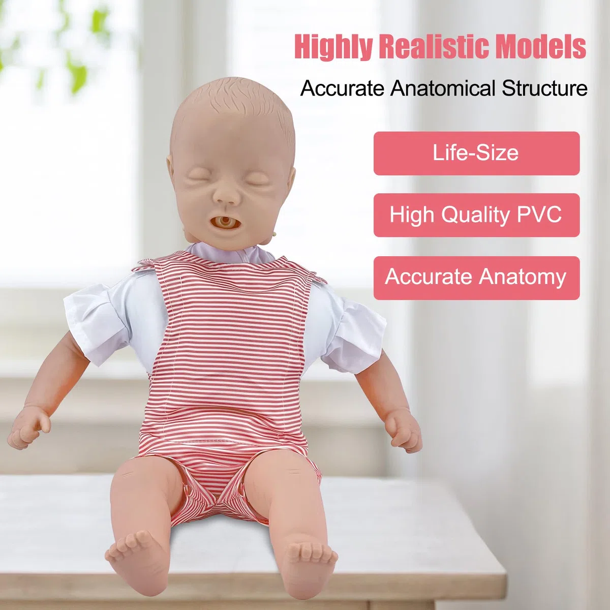 Maniqui de Reanimación Infantil, Maniqui de Entrenamiento de Primeros Auxilios, Maniquí de Reanimación Cardiopulmonar para Educación del Paciente y Enseñanza