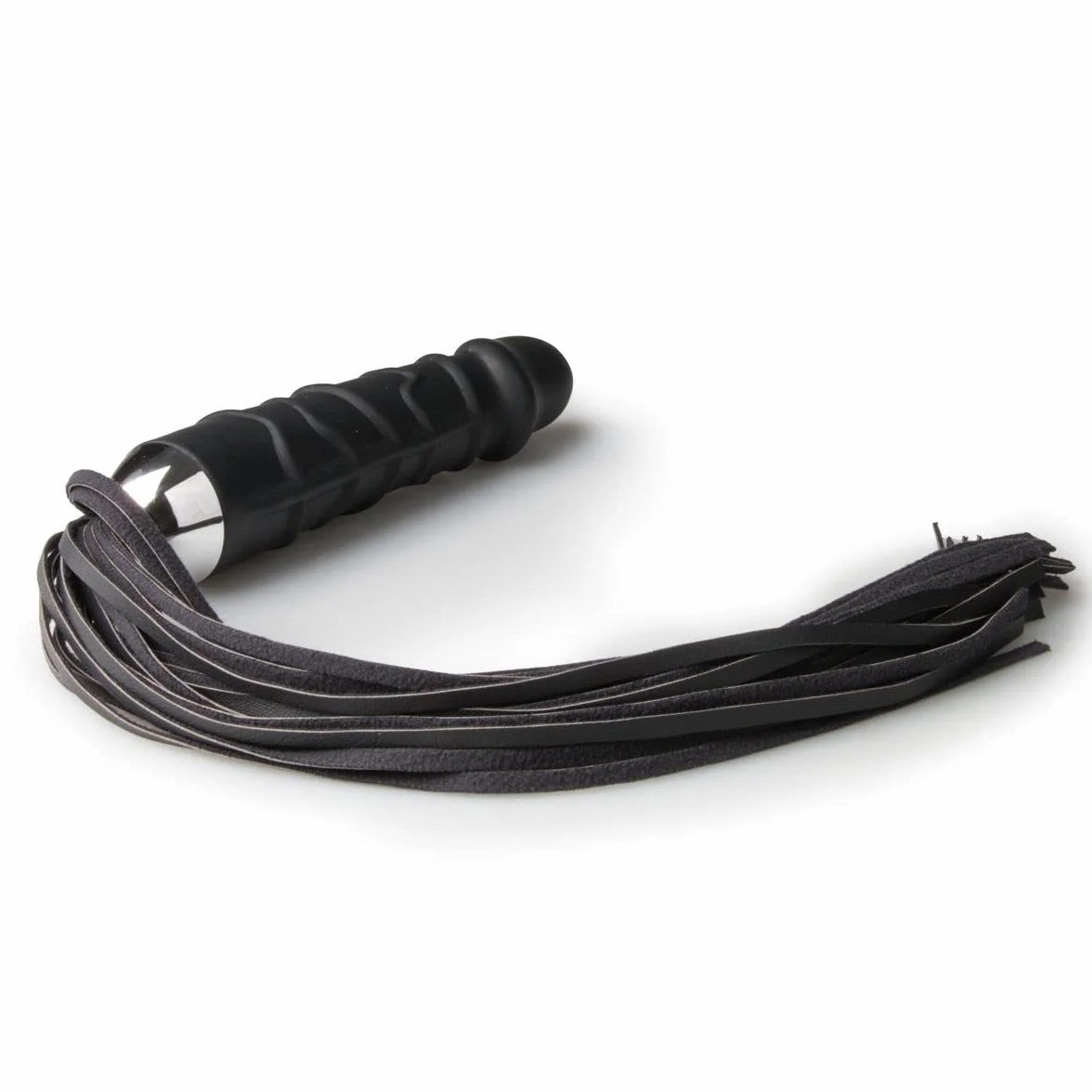 EasyToys Fetish Collection - SM latigo con 14 cm consolador - consolador de color violeta con SM látigo de cuero - diseñado para juegos de rol - Ponyplay