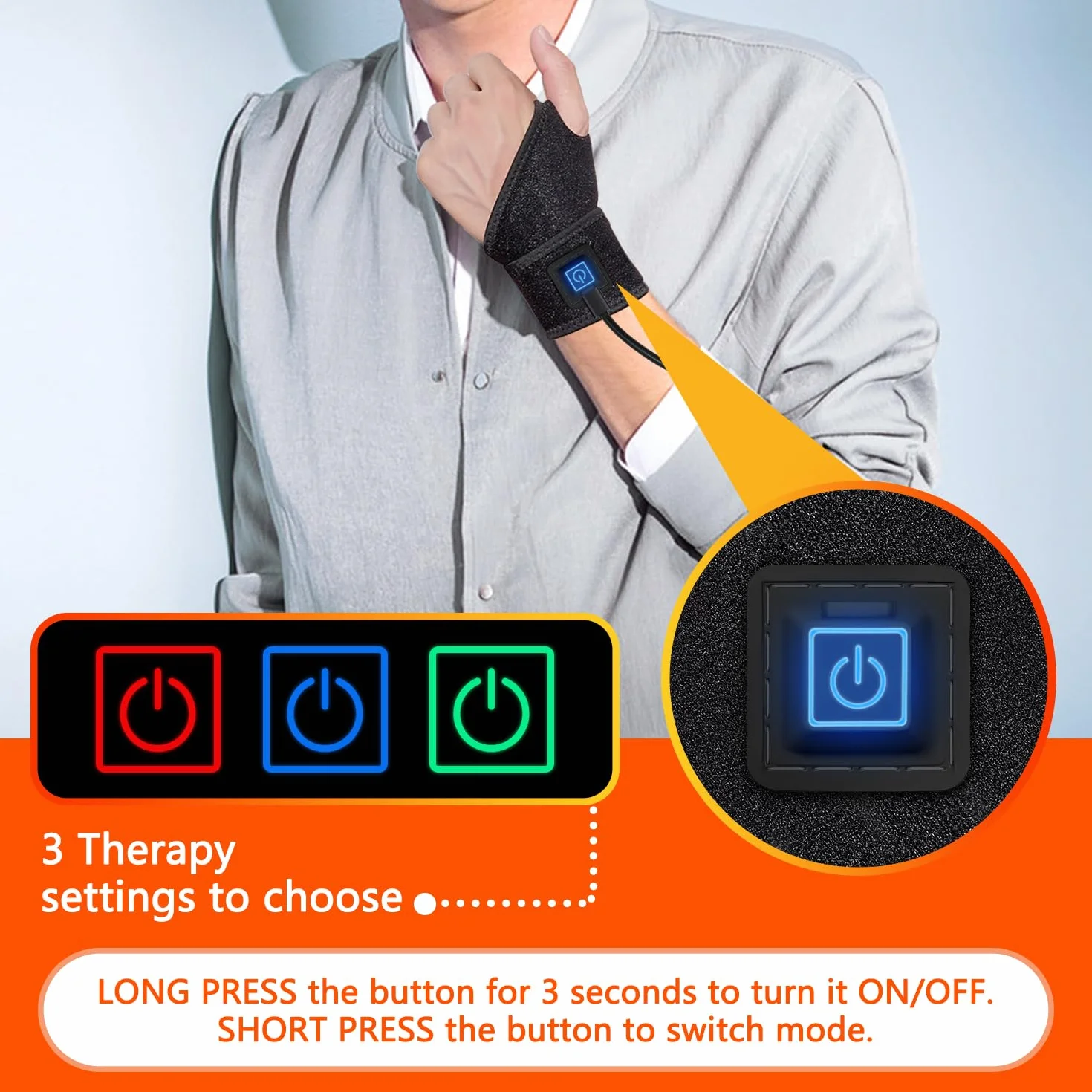 Terapia infrarroja y terapia de luz roja: terapia con luz roja con longitudes de onda duales de 660 nm y 850 nm, alivio del dolor para manos, muñecas, cuello, espalda y piernas | Recuperación muscular