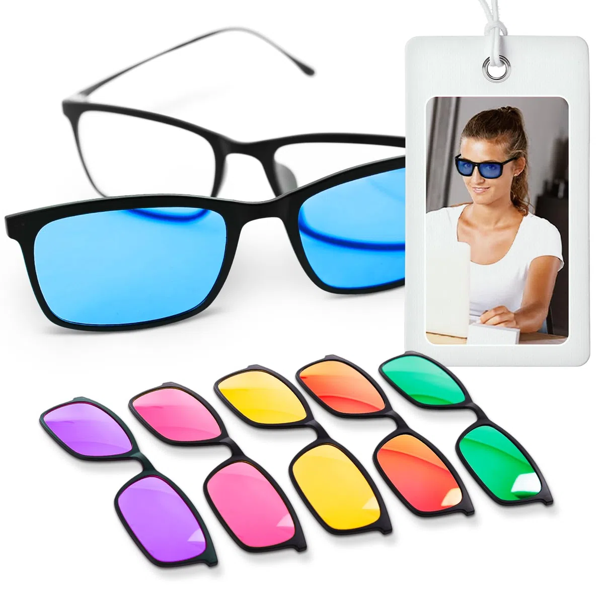 Juego de Gafas Para Terapia de Color - 6 Cómodas Gafas Para Cromoterapia y Terapia de Luz Neuroatlética - 100% Protección UV, Multicolor, Talla Única