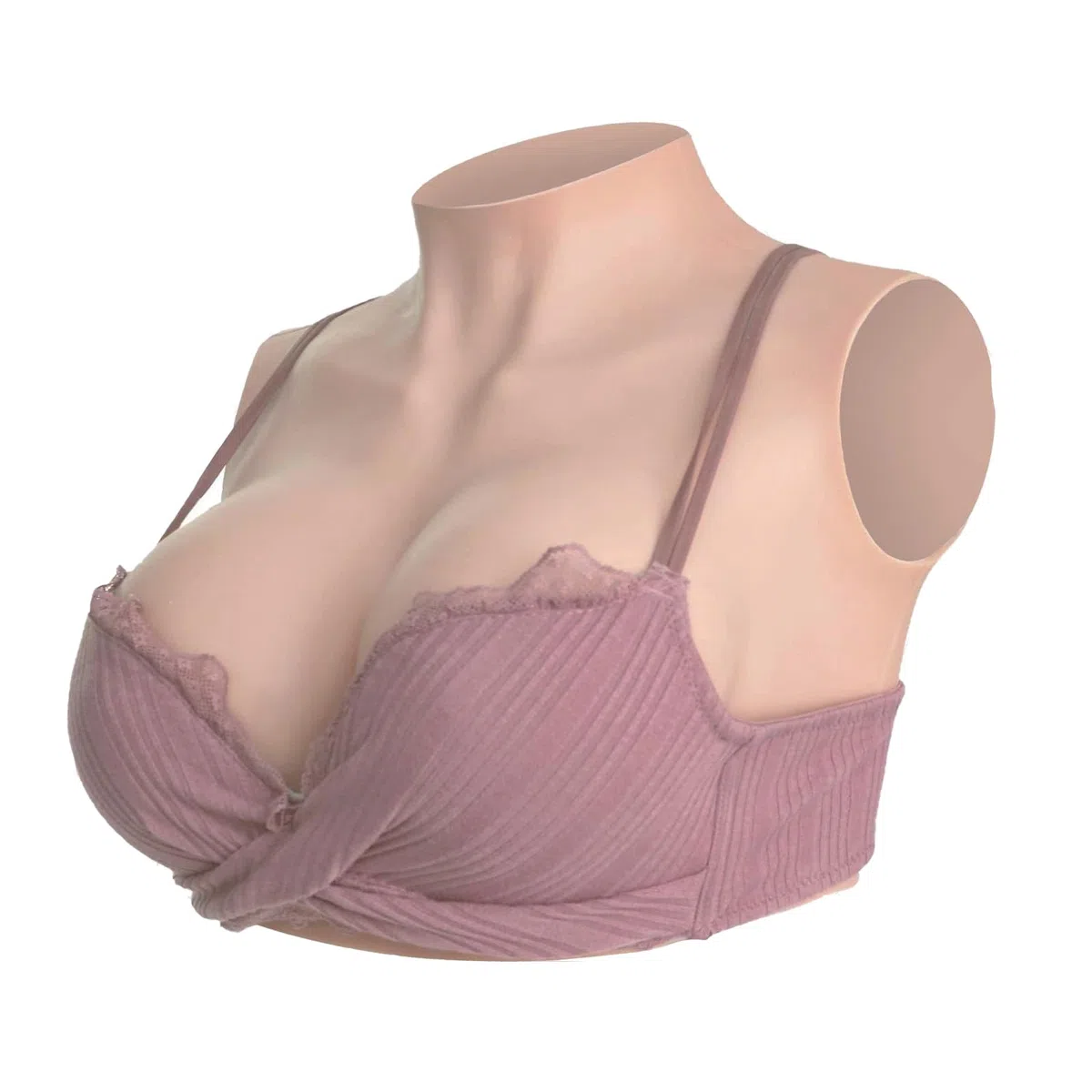 CYOMI Pechos de Silicona Pecho de Formas Travestis Silicona Realistas Diseño de Cuello Alto Aplicable a Crossdresser Drag Queen Cosplay Mastectomía (Amarillo Claro,G copa)
