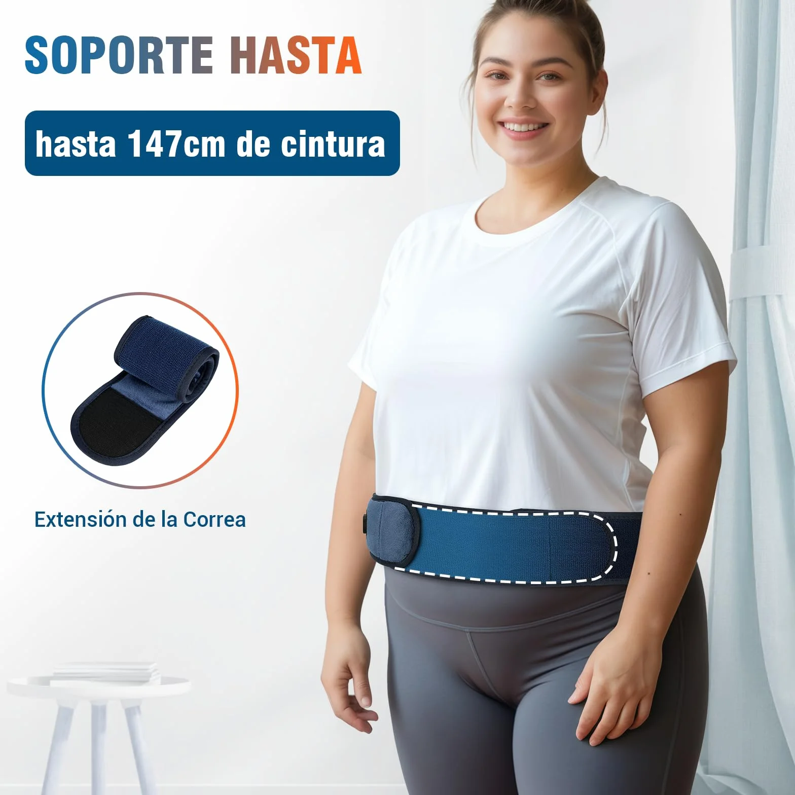 Almohadilla Térmica Lumbar, 3 Modos Calefacción, Masaje, 18x147cm