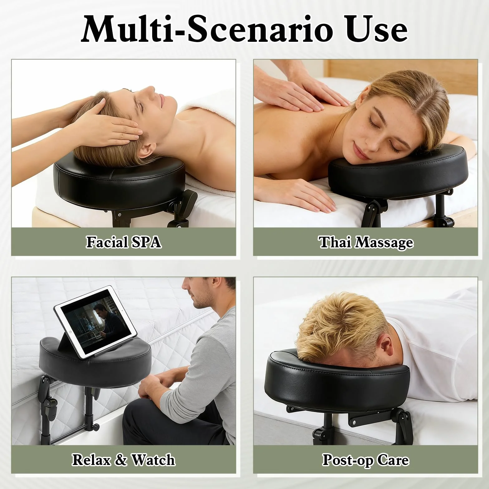 Reposacabezas Masaje Cama Altura Ajustable 14-45cm Almohada Forma de U Cuidado Ojos Belleza SPA Facial