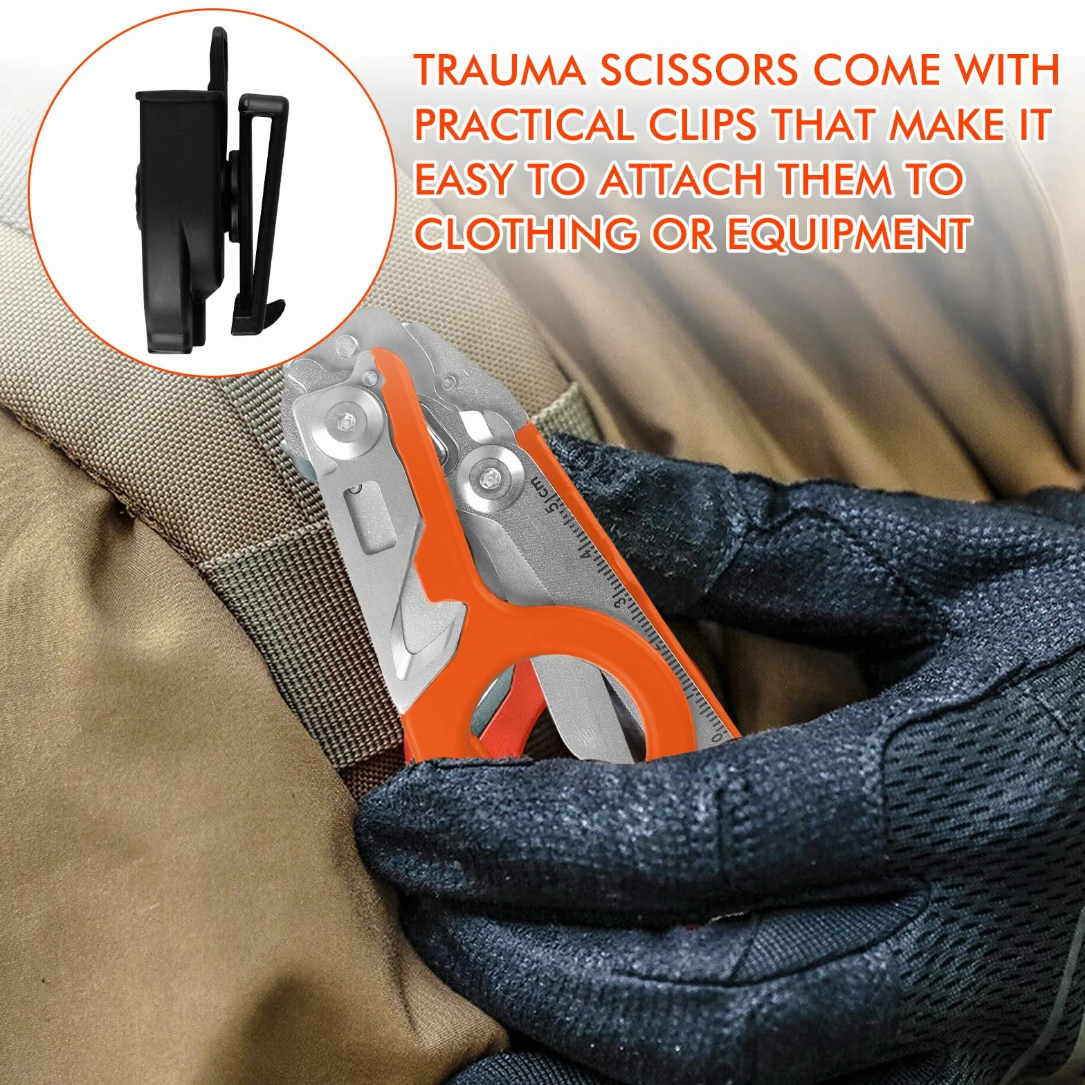 Tijeras de emergencia 6en1: Tijeras de Emergencias, Alicates Tácticos Plegables, Tijeras Multiherramienta, Alicates Multifunción para Tijeras de Cocina (naranja)