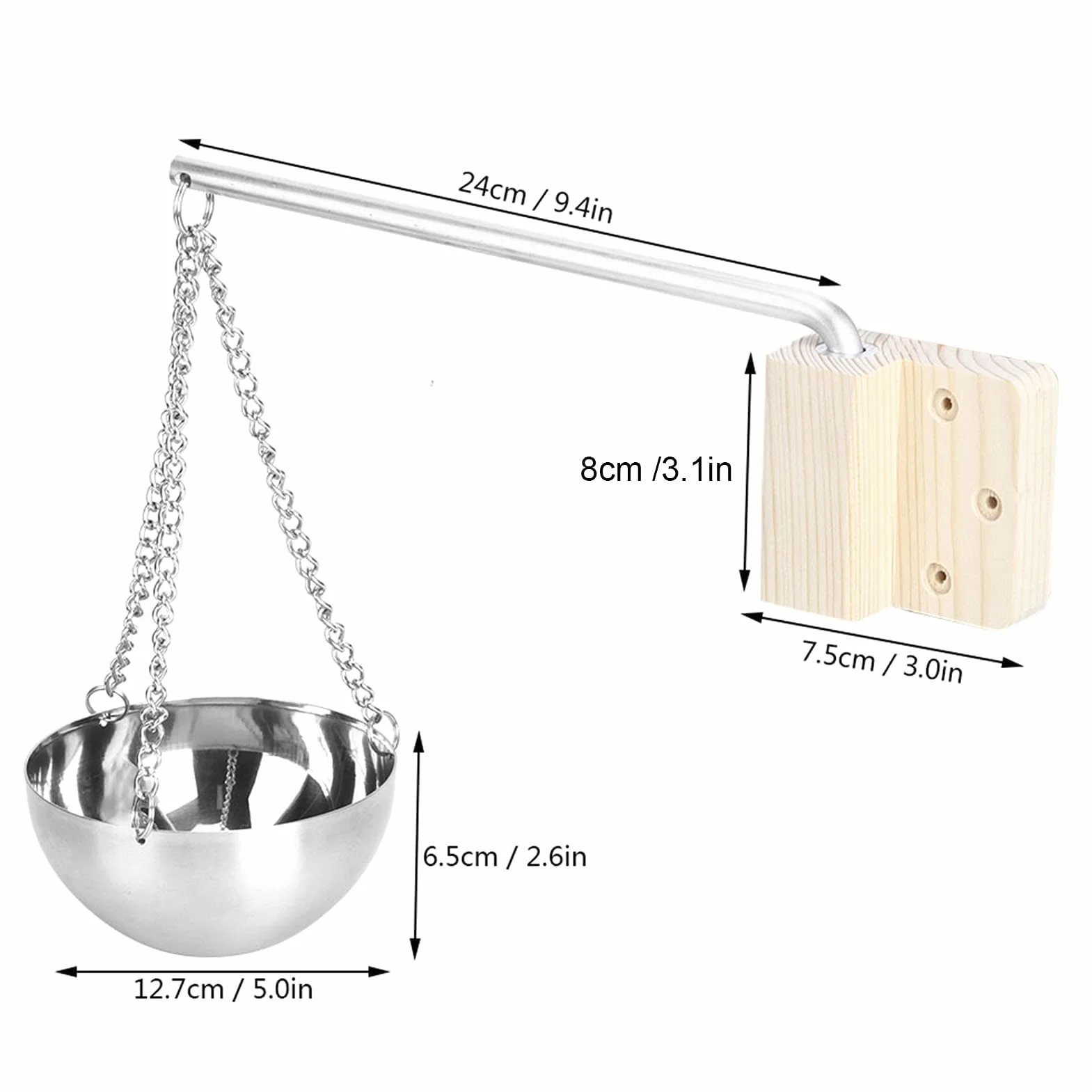 Tazón de Aroma para Sauna, Tazón de Acero Inoxidable para Aceite Esencial SPA con Placa de Madera y Tornillos, Taza para Aceite de Aromaterapia Apto para Sauna (Pequeño)