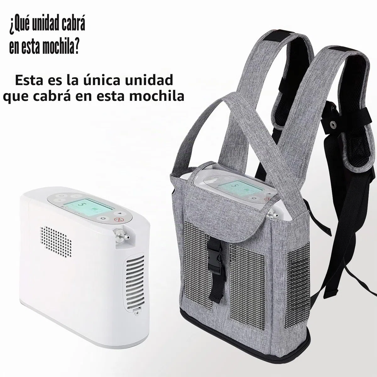 Mochila para dispositivo de oxígeno,mochila portátil con concentrador de oxígeno,bolsa de viaje para dispositivo móvil de oxígeno con correa,mochila de oxígeno compatible con Inogen One (Grigio)