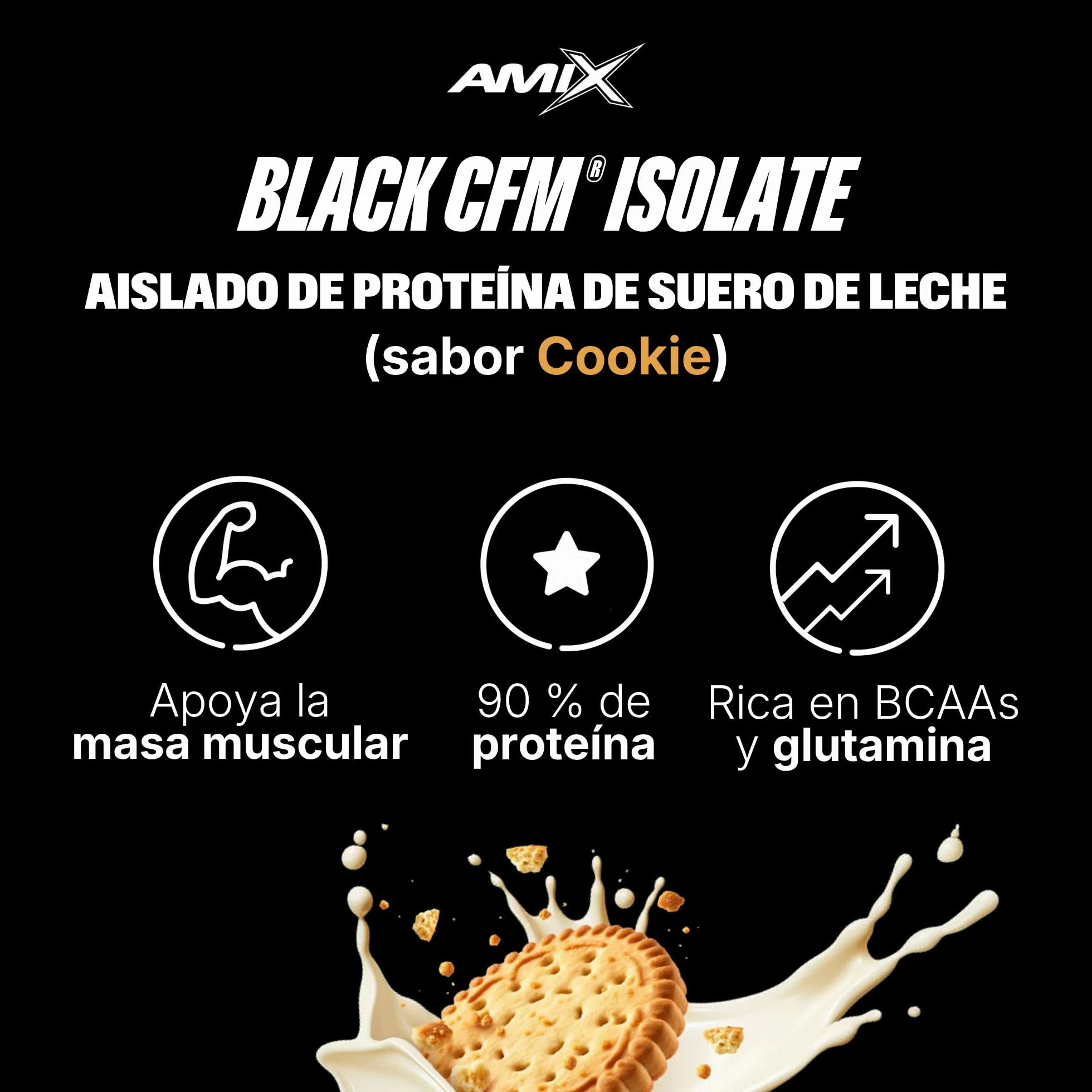 Amix Proteína BLACK CFM ISOLATE 1 Kg Sabor Cookie