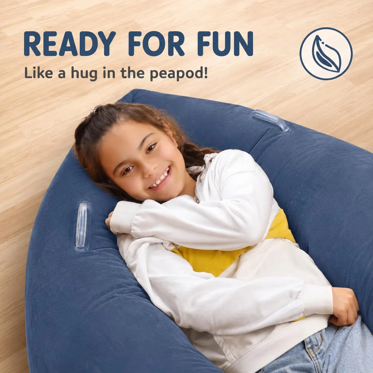 Silla sensorial inflable, 60 pulgadas, alivio sensorial para autismo para niños a partir de 3 años, tumbona portátil para leer, jugar y terapia, incluye bomba de aire eléctrica (azul)