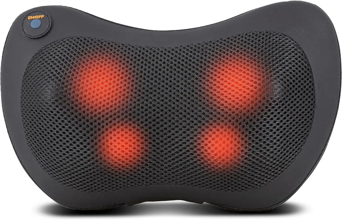 Cojín Masajeador Cervical y Espalda, Masajeador Giratorio Para el Alivio Muscular con Función de Calefacción, Masajeador de Cuello Shiatsu, Regalo Original para Mujer o Hombre