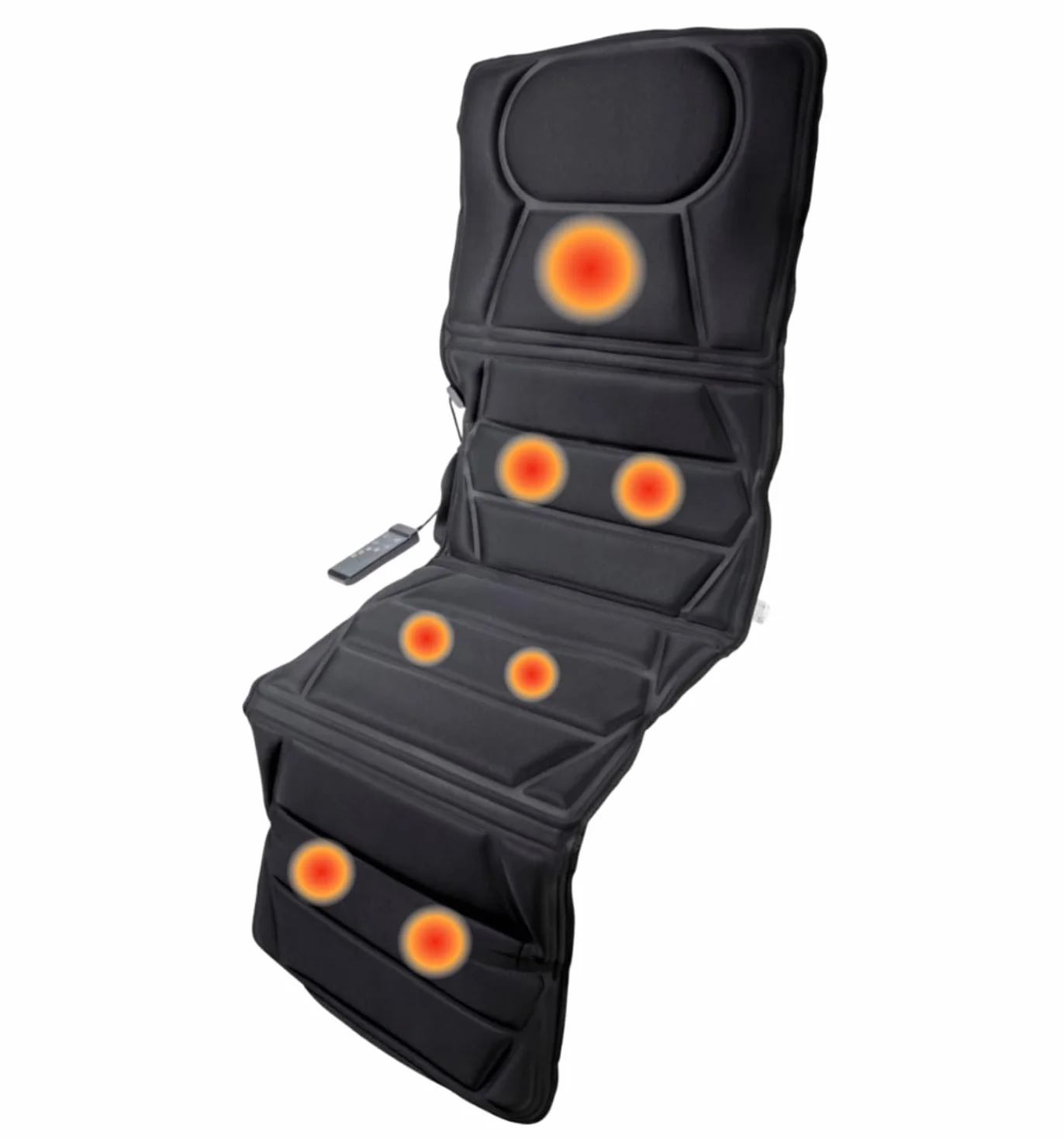 Vario de Luxe - Alfombrilla de Masaje eléctrica con 10 Motores de vibración y función de Calor, 4 Zonas de Masaje controlables Individualmente, 5 programas y 3 intensidades, cómoda Esterilla de